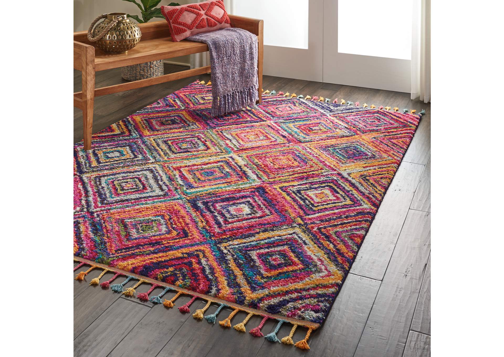 Nourison Nomad NMD01 Red 5'x8' Tribal Area Rug,Nourison