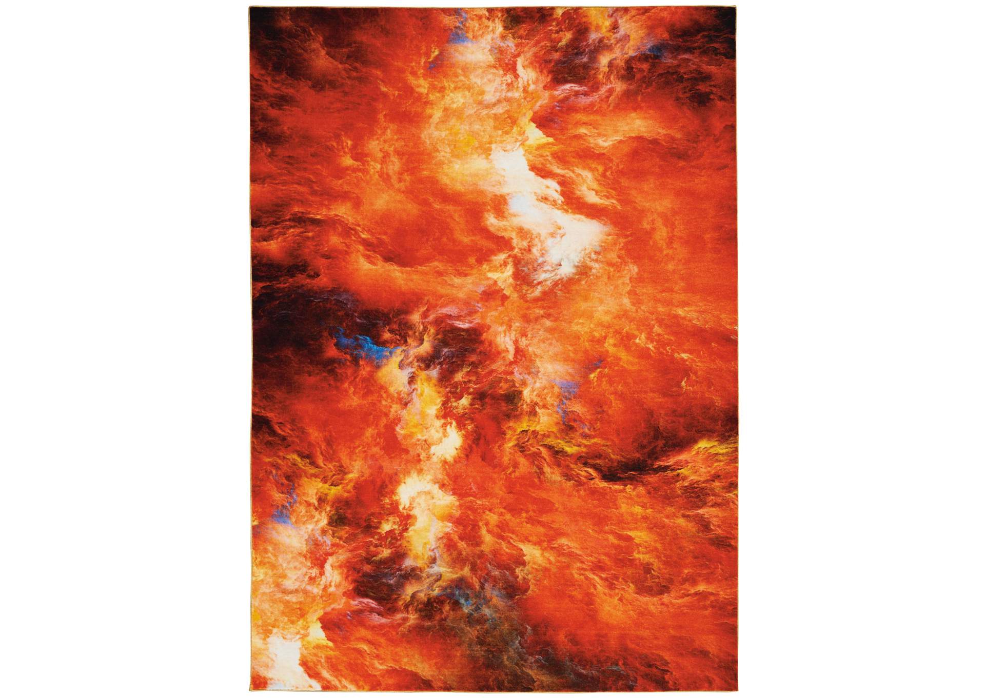 Nourison Le Reve LER05 Orange 8'x10' Large Fiery Clouds Rug,Nourison