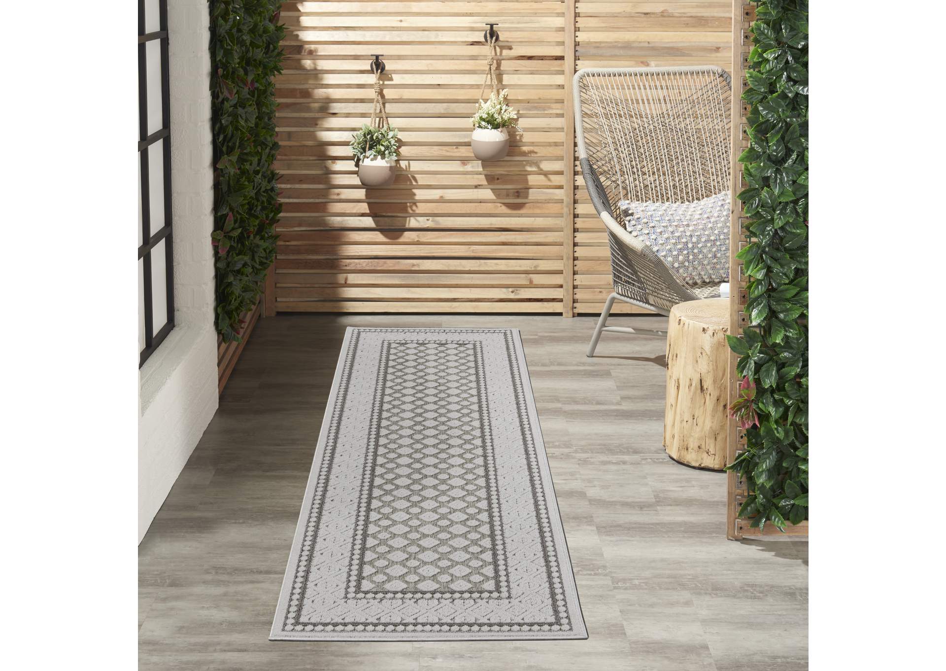Nourison Key Largo 8' Runner Light Grey Area Rug,Nourison
