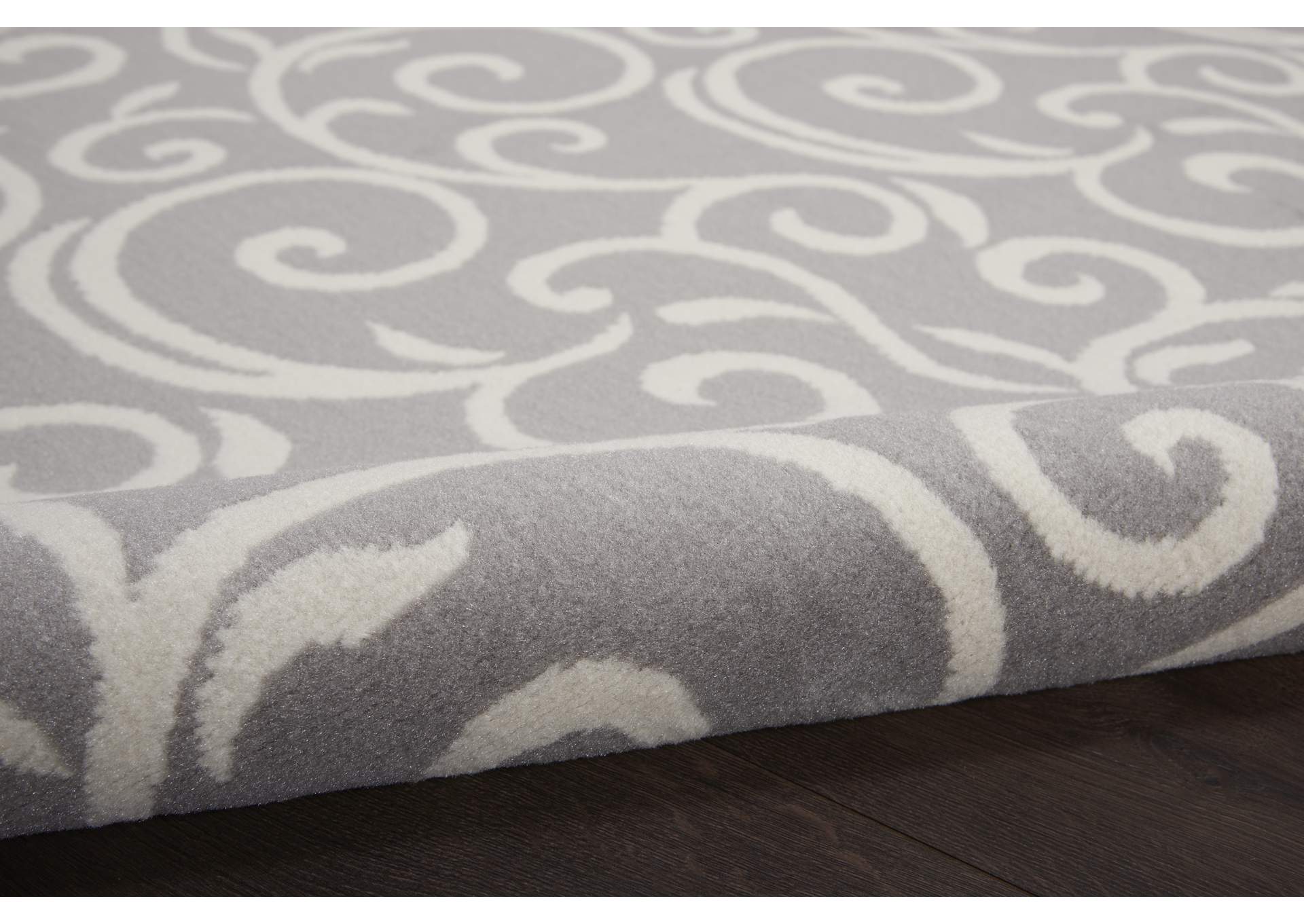 Nourison Grafix GRF19 Grey 8' Round Large Rug,Nourison