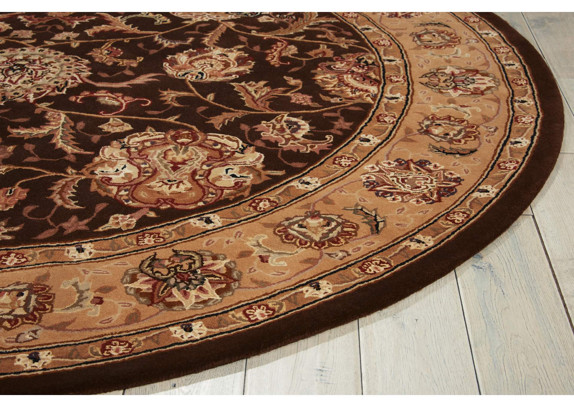 Nourison 2000 2206 Brown 6' Round Area Rug,Nourison