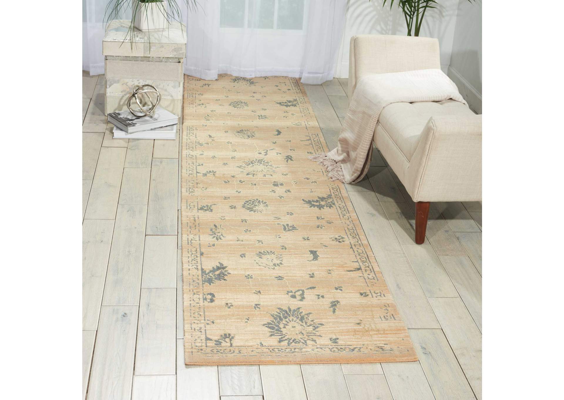 Nourison Silk Elements SKE28 Beige 10' Runner Hallway Rug,Nourison
