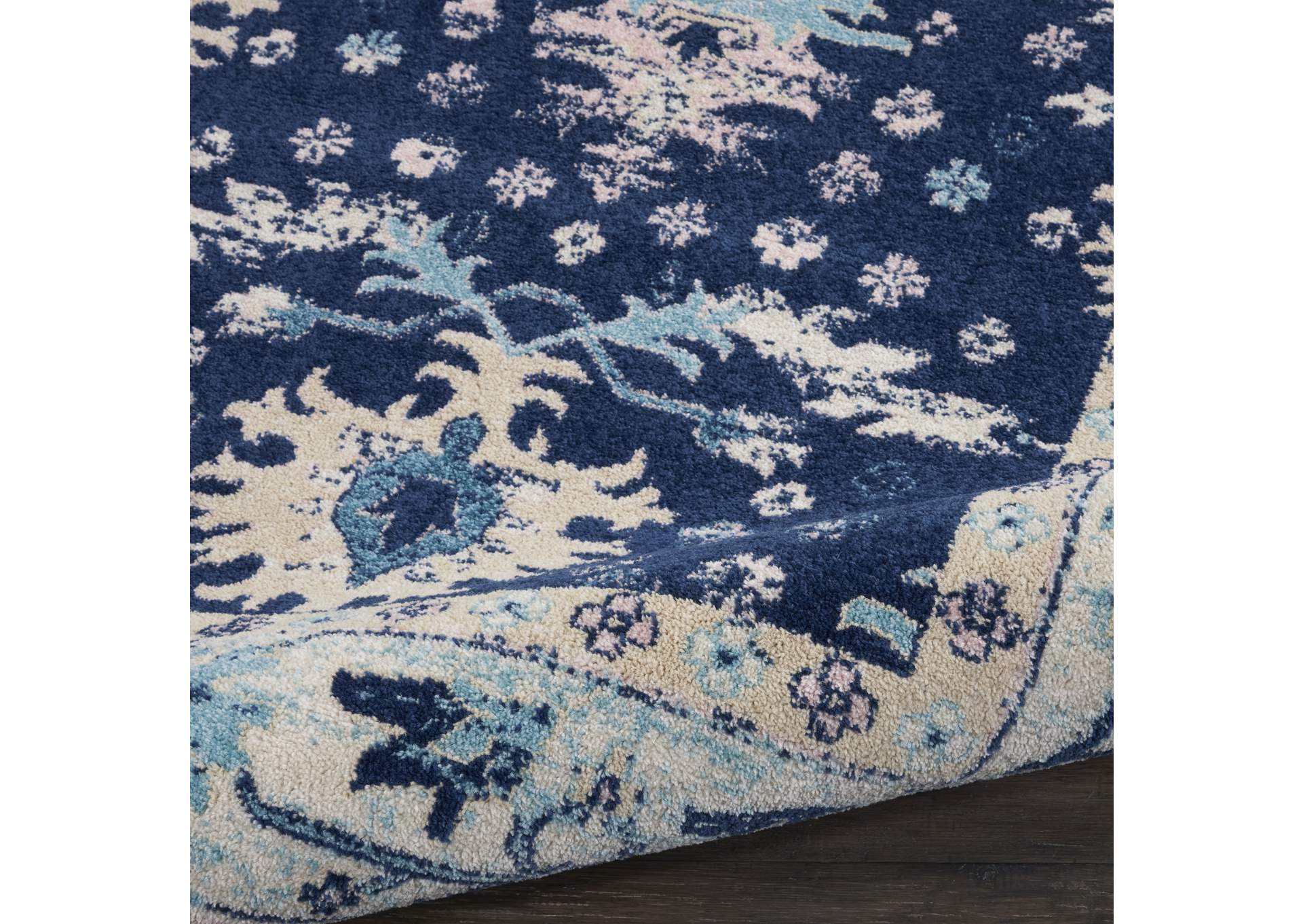 Nourison Tranquil TRA10 Navy Blue 8'x10' Large Rug,Nourison