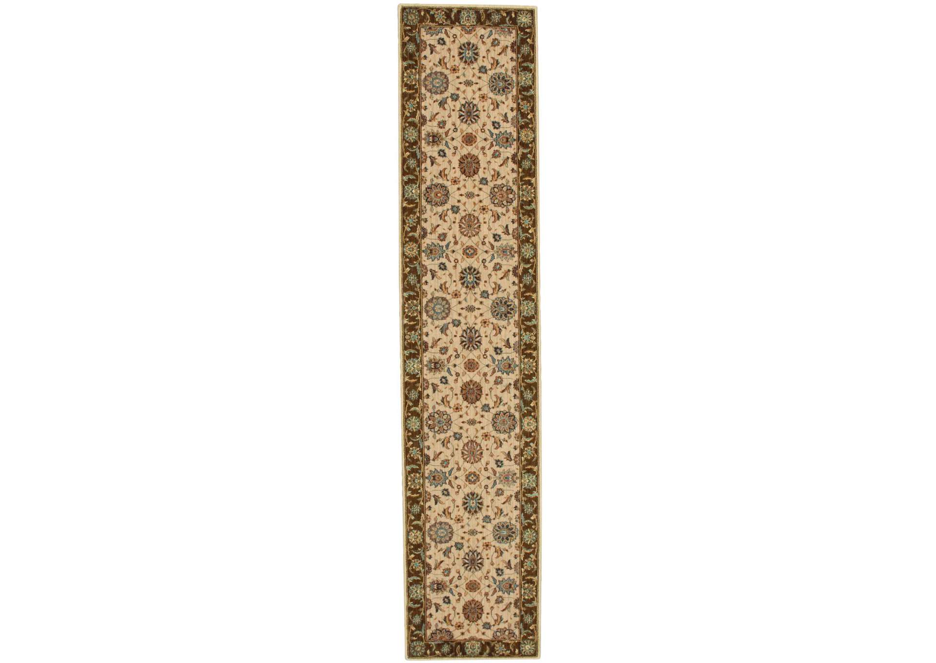 Nourison Living Treasures LI05 Beige 12' Runner Hallway Rug,Nourison
