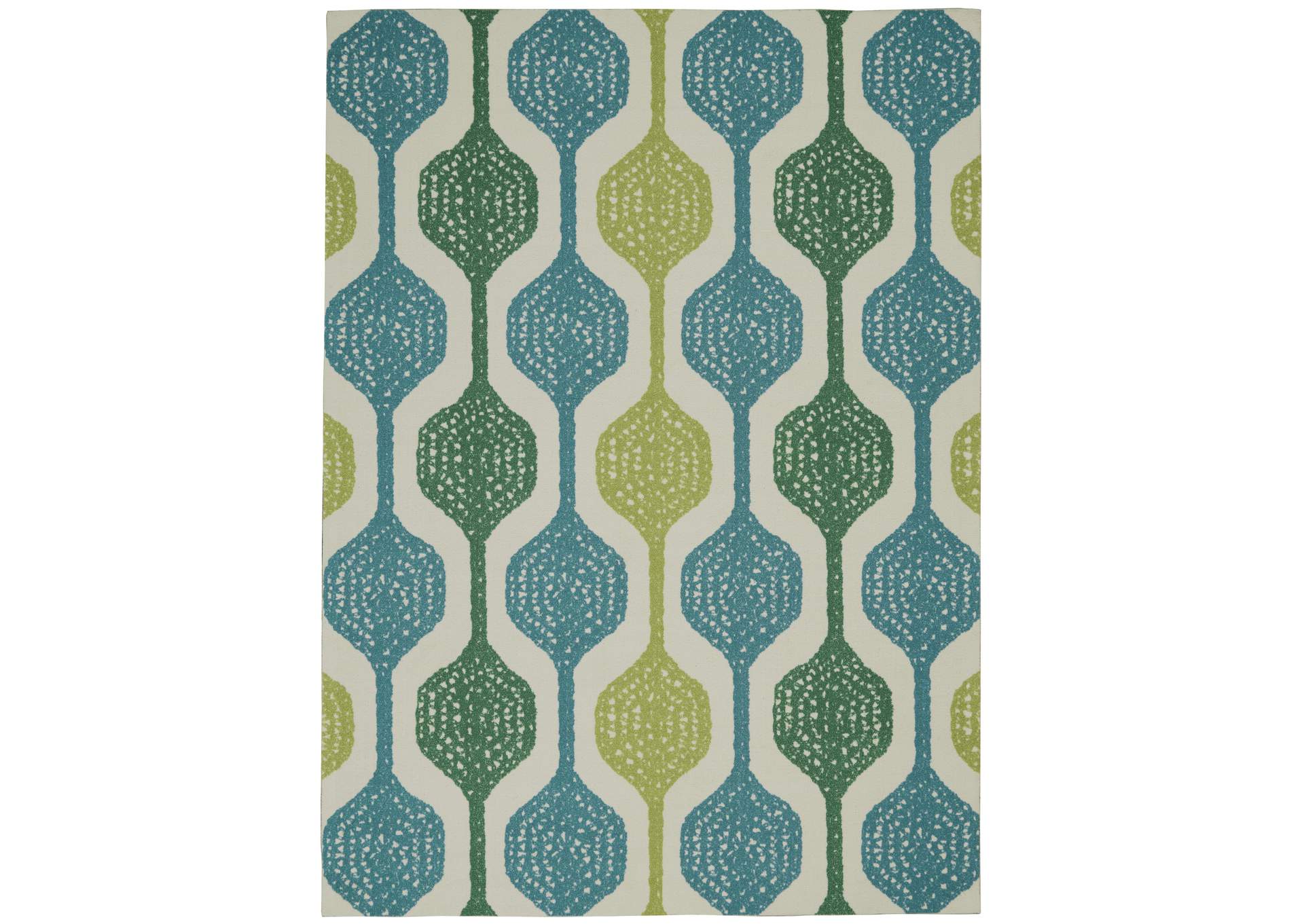 Nourison Sun N Shade SND70 Blue and Green 5'x8' Contemporary Area Rug,Nourison
