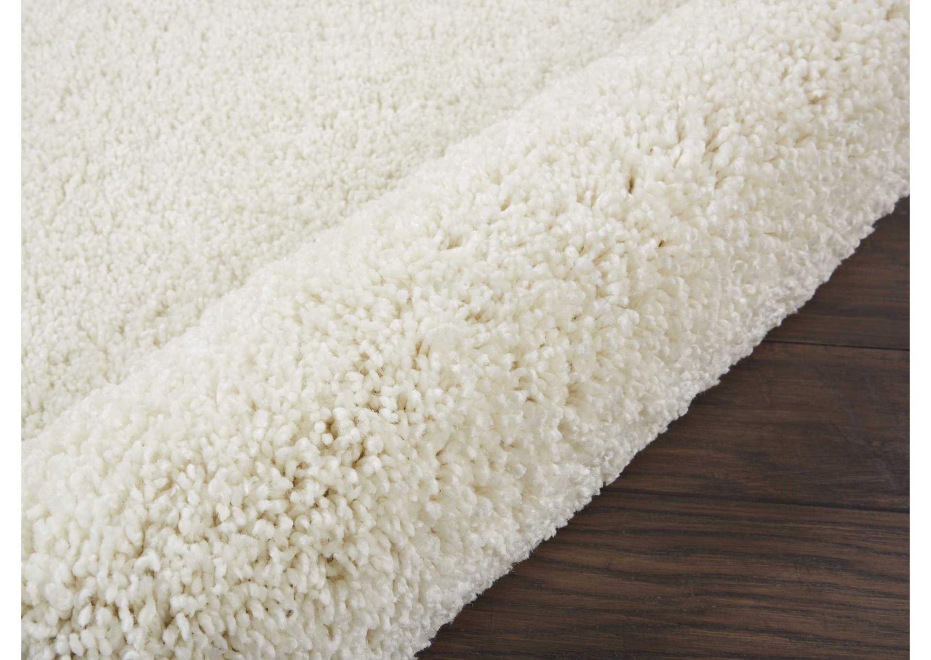 Nourison Malibu Shag MSG01 White 8' Runner Hallway Rug,Nourison