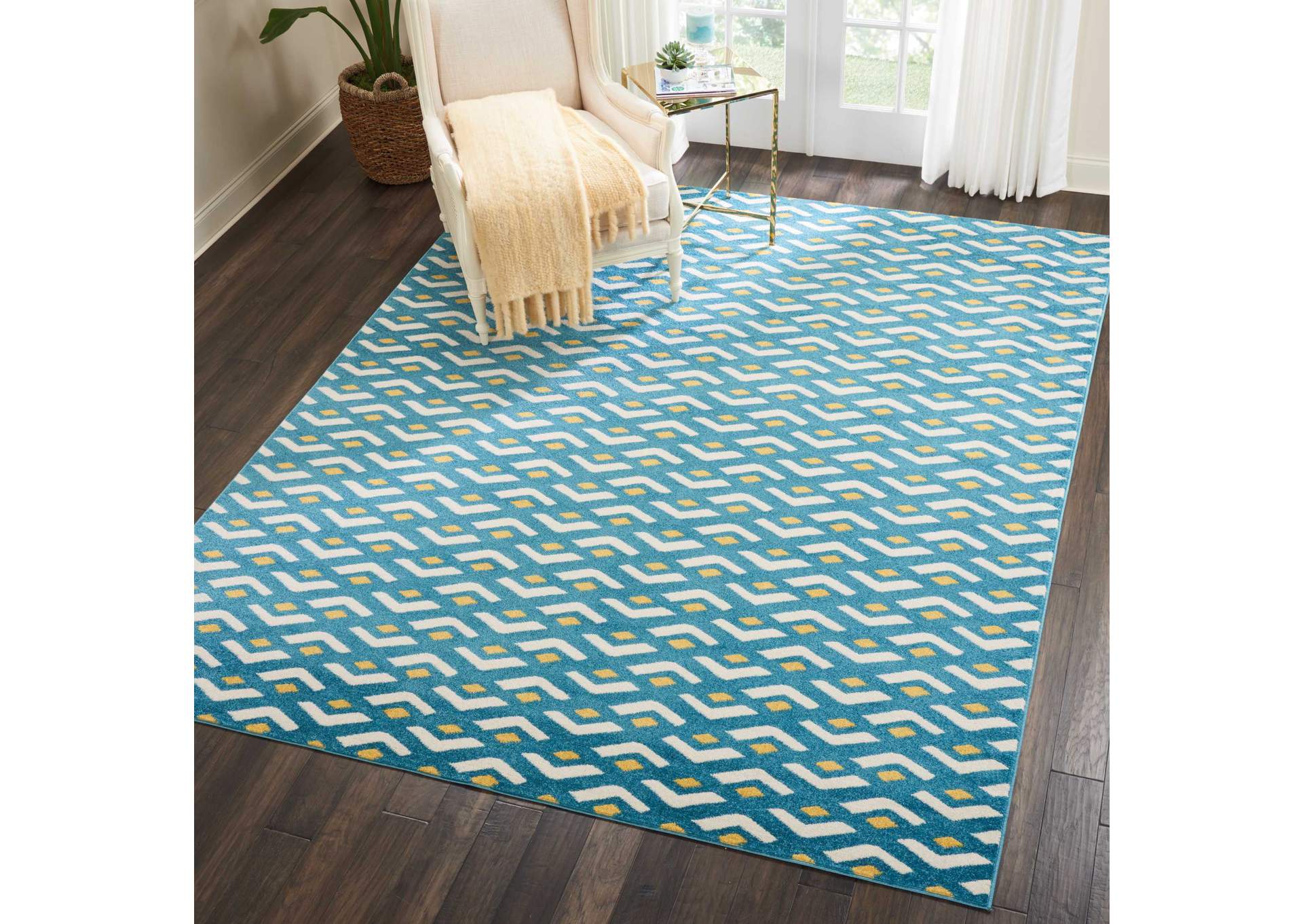 Nourison Harper DS300 Blue 8'x10' Large Rug,Nourison
