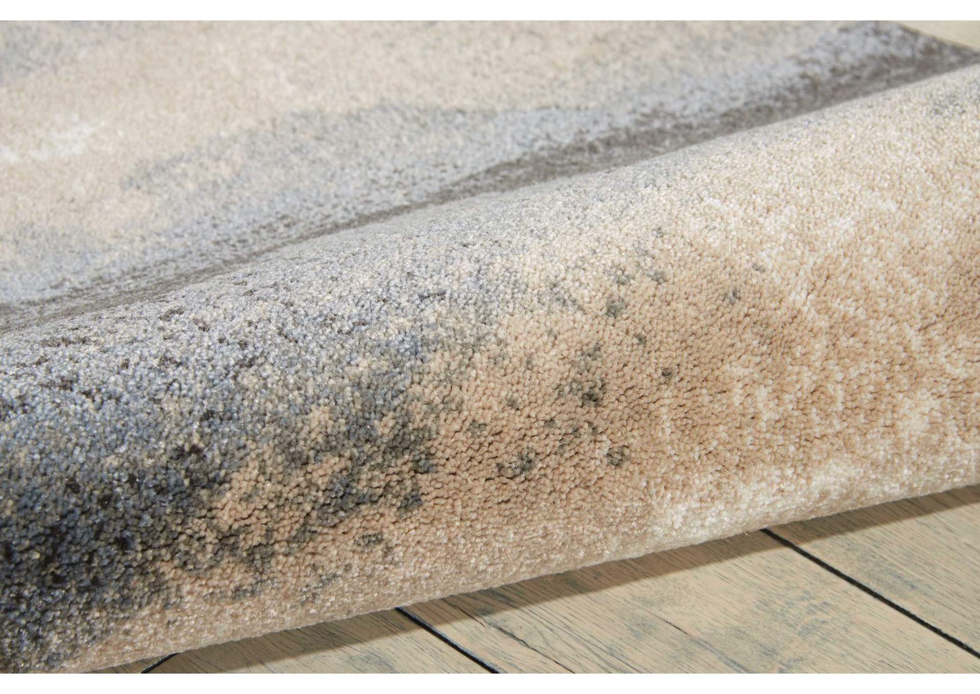 Nourison Maxell MAE06 Grey and Ivory 8' Runner Stormcloud Hallway Rug,Nourison