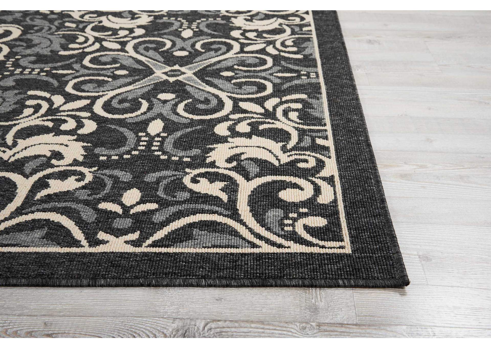 Nourison Caribbean CRB12 Black 8'x11' Oversized Rug,Nourison