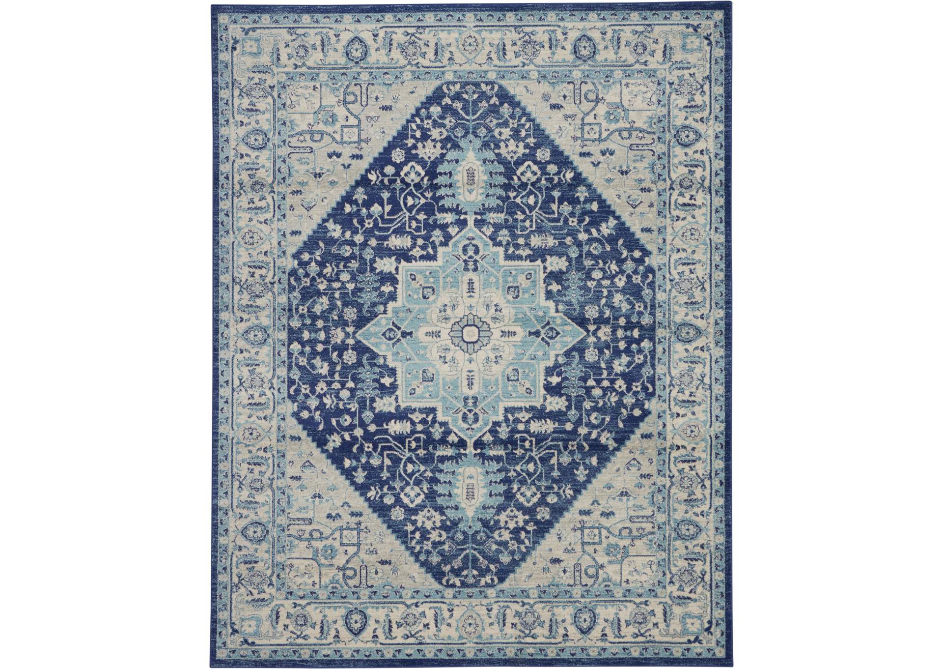 Nourison Tranquil TRA06 Blue and White 9'x12' Oversized Rug,Nourison