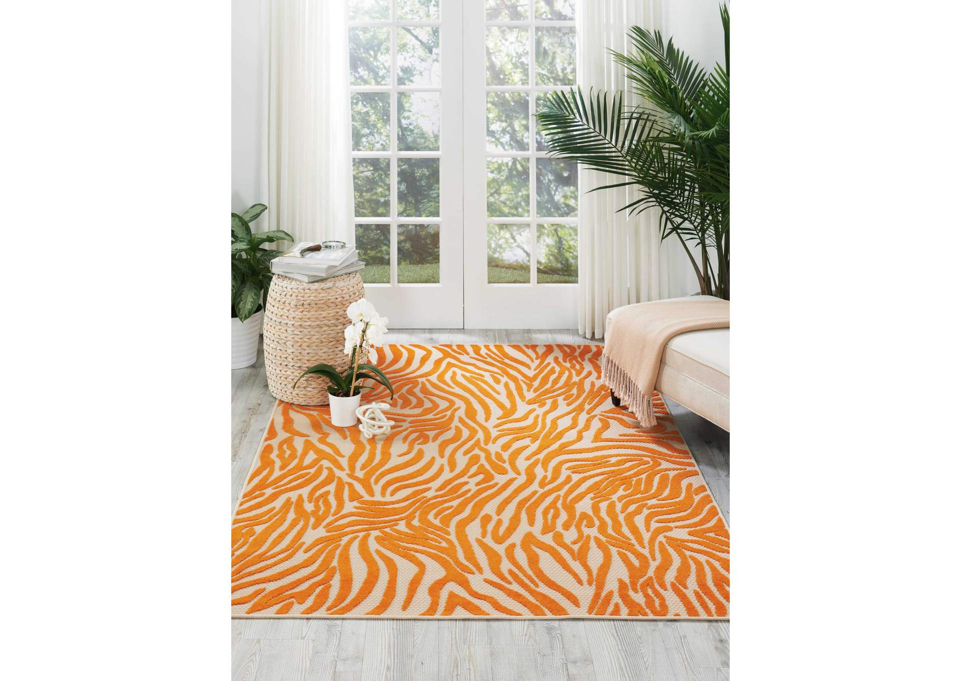 Nourison Aloha ALH04 Orange 8'x11' Oversized Indoor-outdoor Rug,Nourison