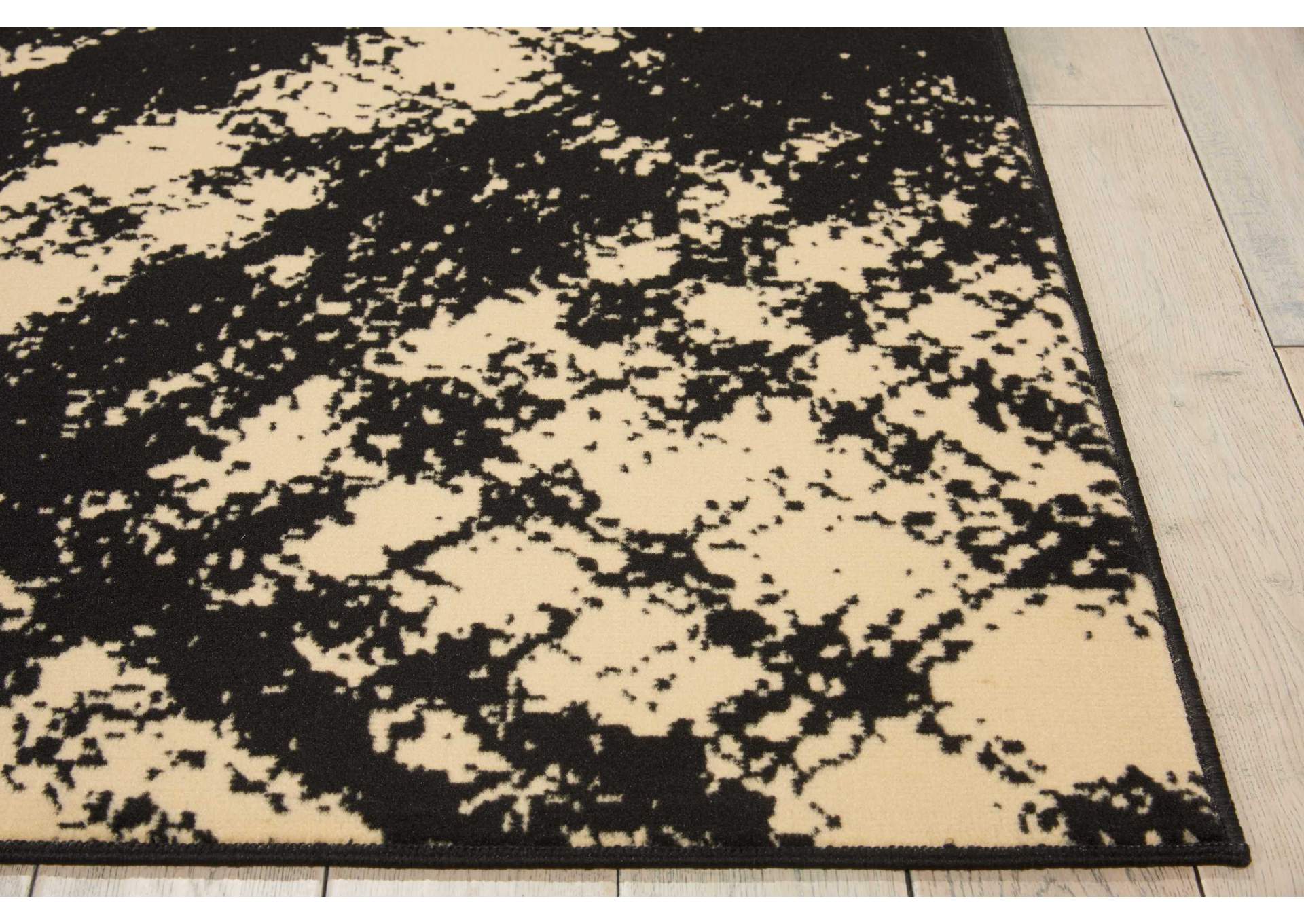 Nourison Grafix GRF01 Black and White 5'x7' Area Rug,Nourison