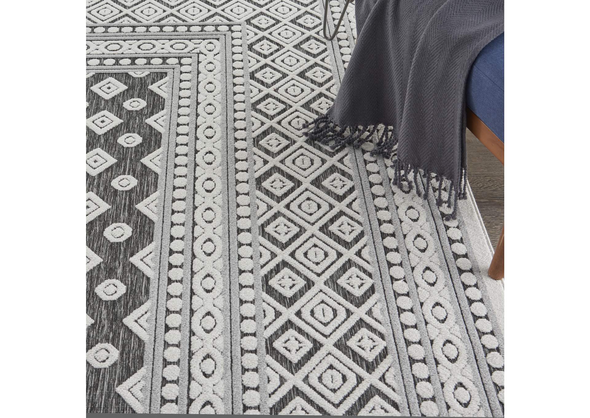 Nourison Key Largo 9'x12' Dark Grey Area Rug,Nourison