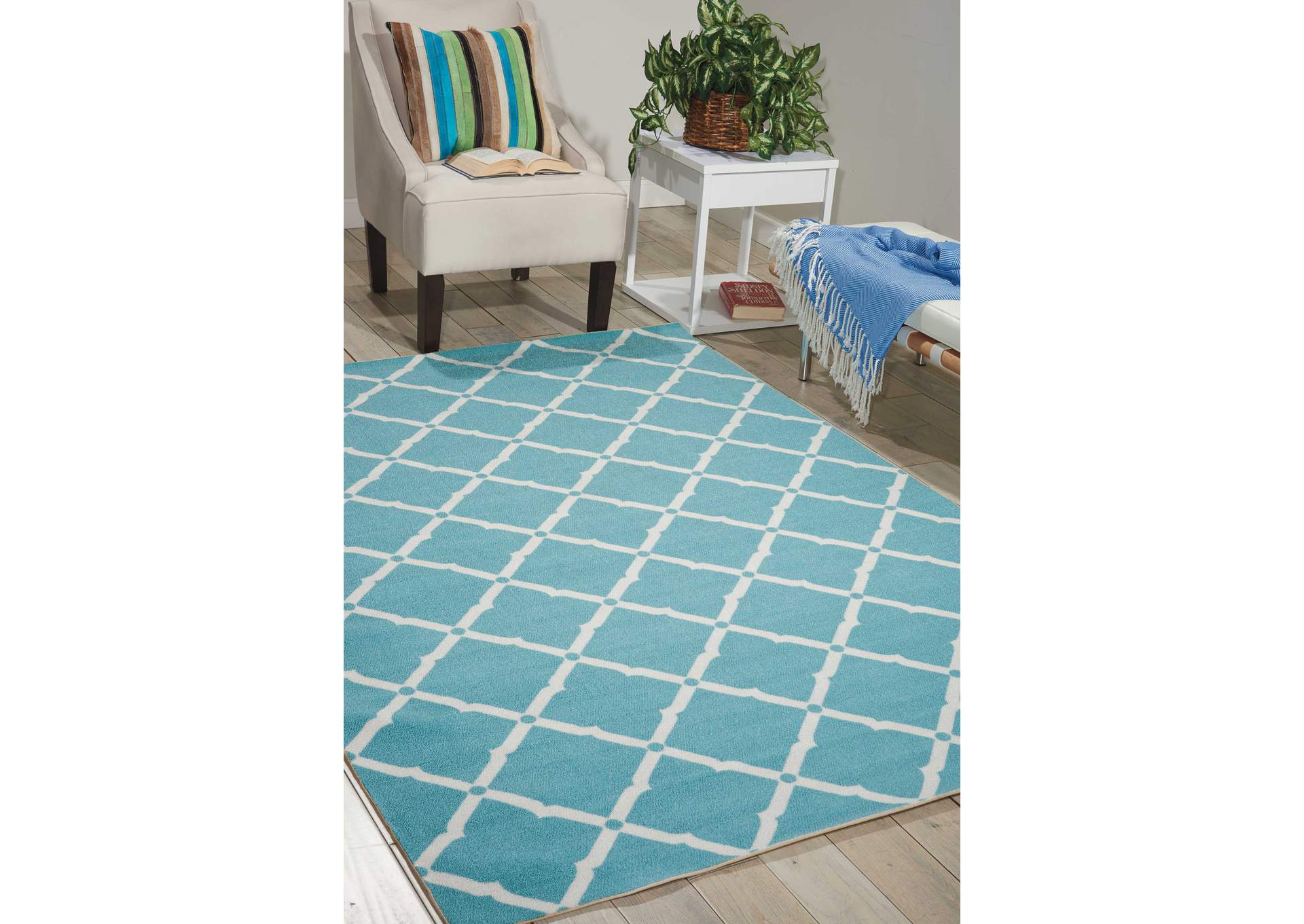 Nourison Home & Garden RS091 Blue 5'x8' Area Rug,Nourison
