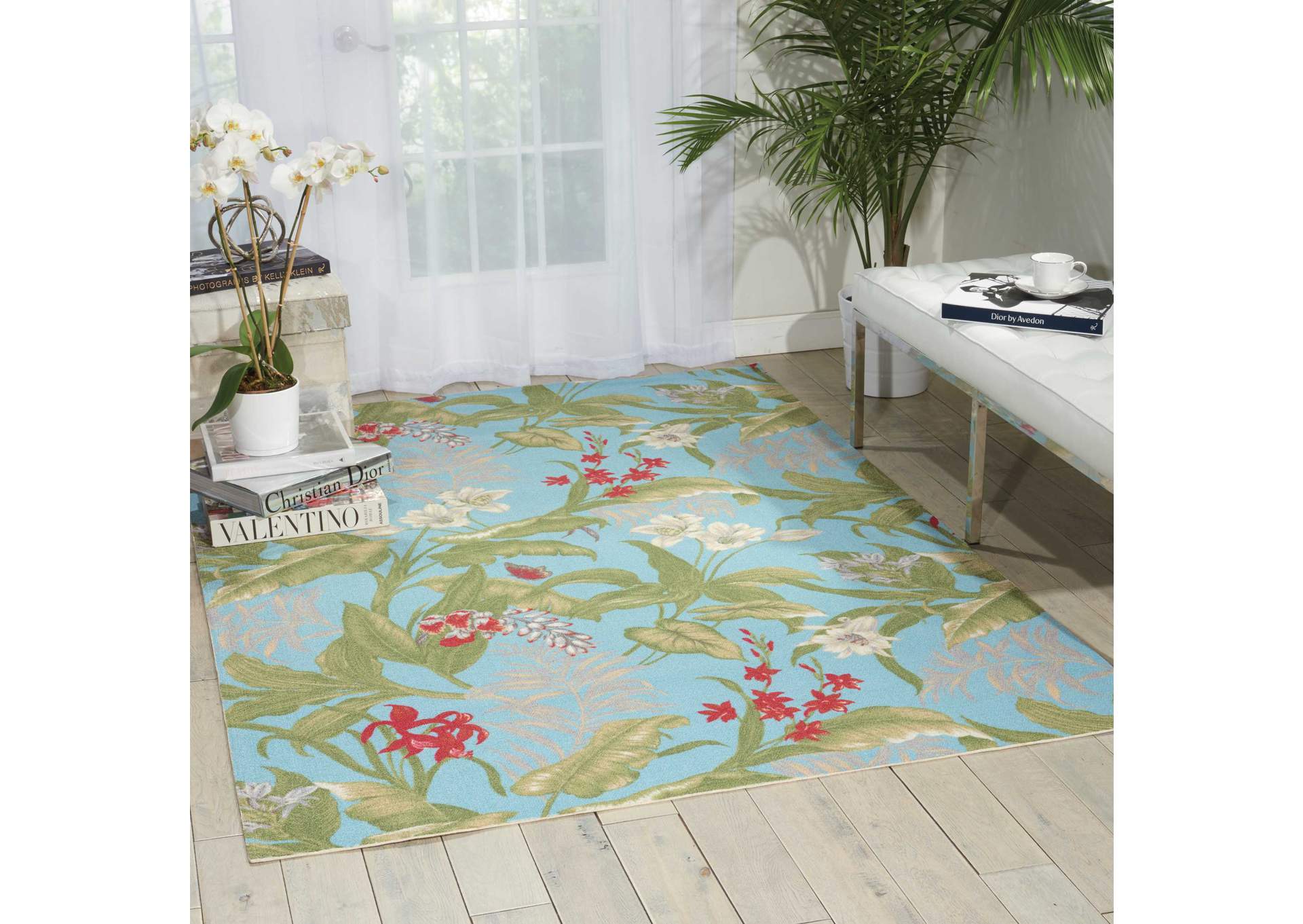 Waverly Sun N Shade SND46 Blue 10'x14' Rug,Nourison