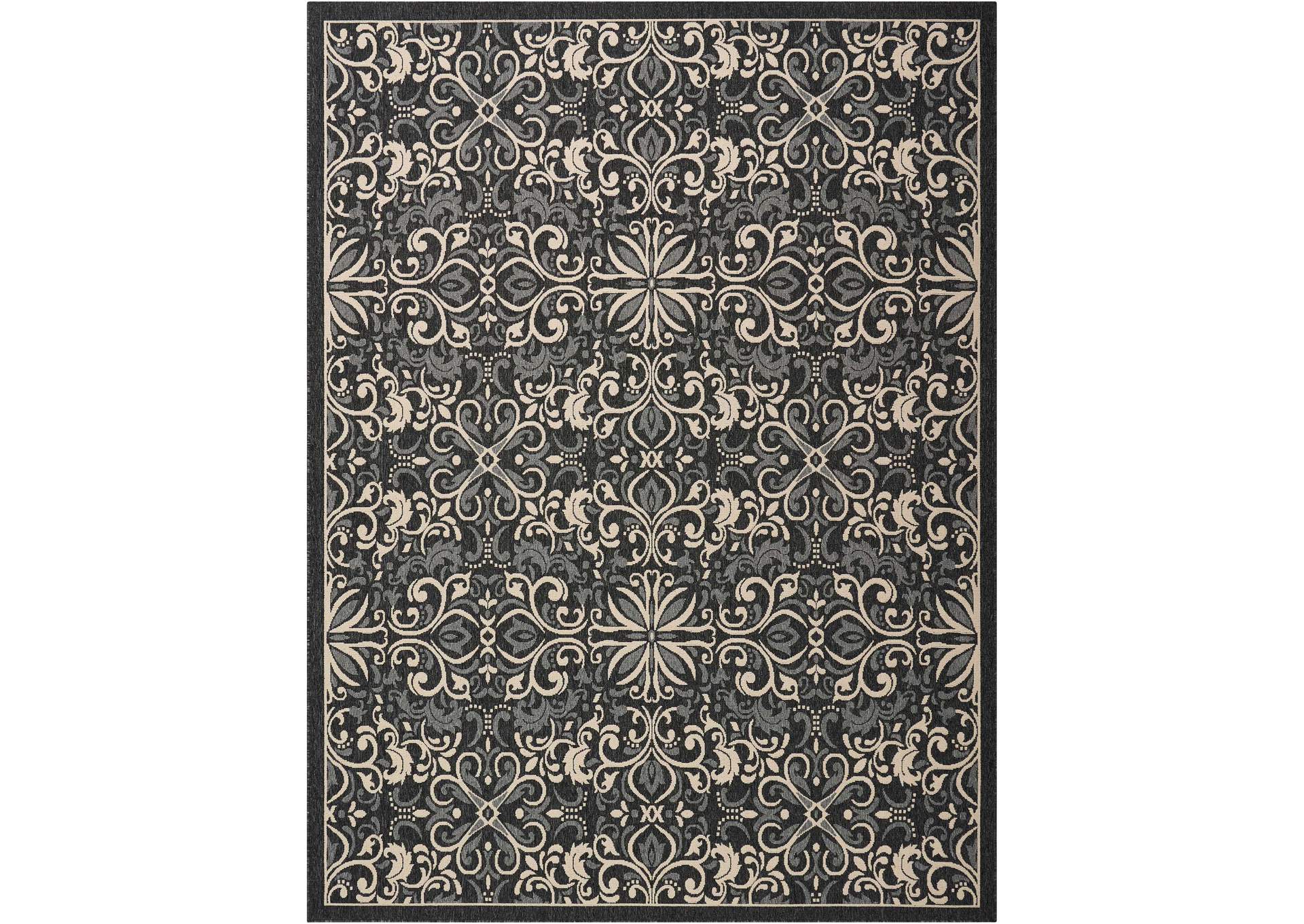 Nourison Caribbean CRB12 Black 8'x11' Oversized Rug,Nourison