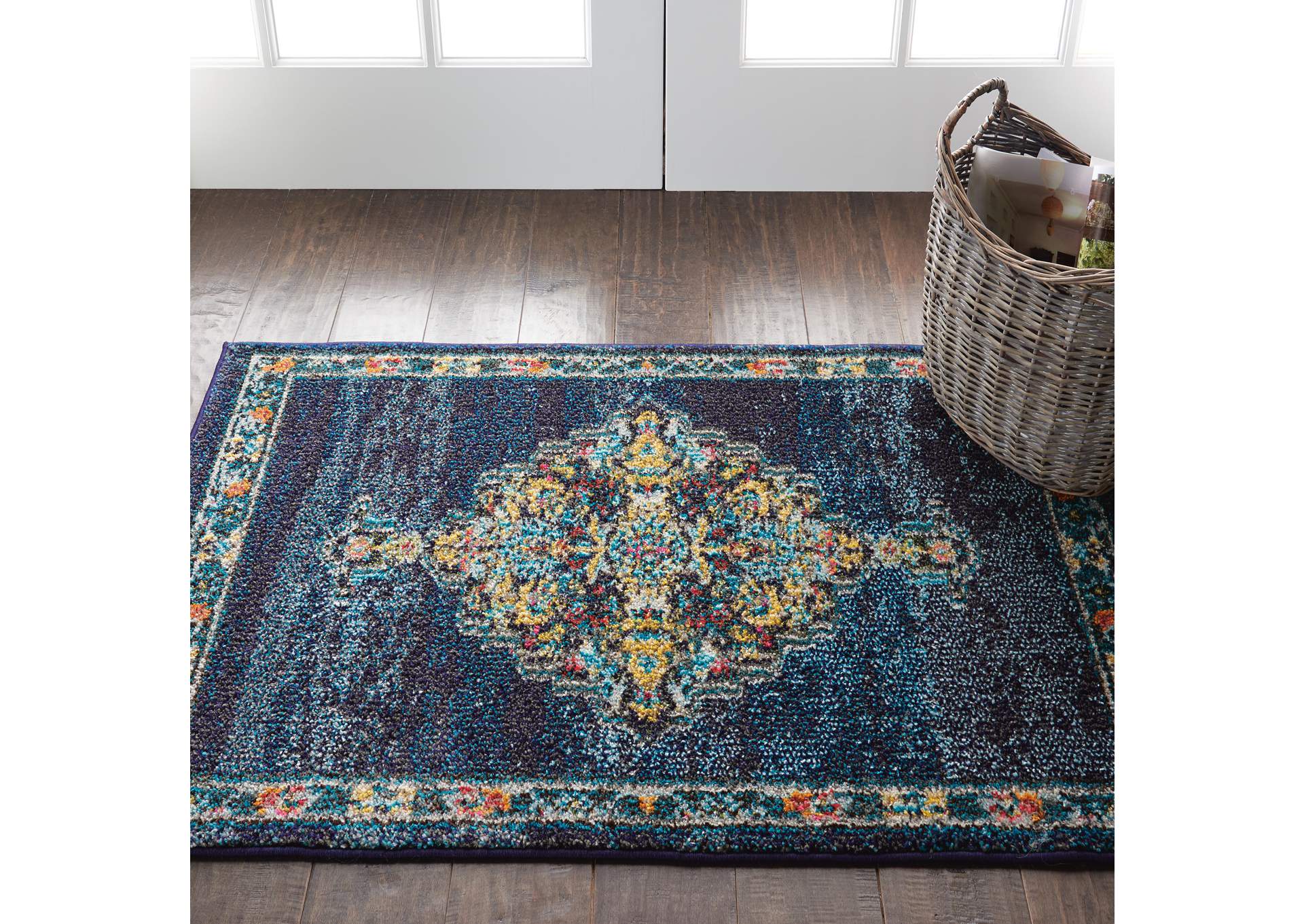 Nourison Passionate 2' X 4' Dark Blue Multicolor Kashan Area Rug,Nourison