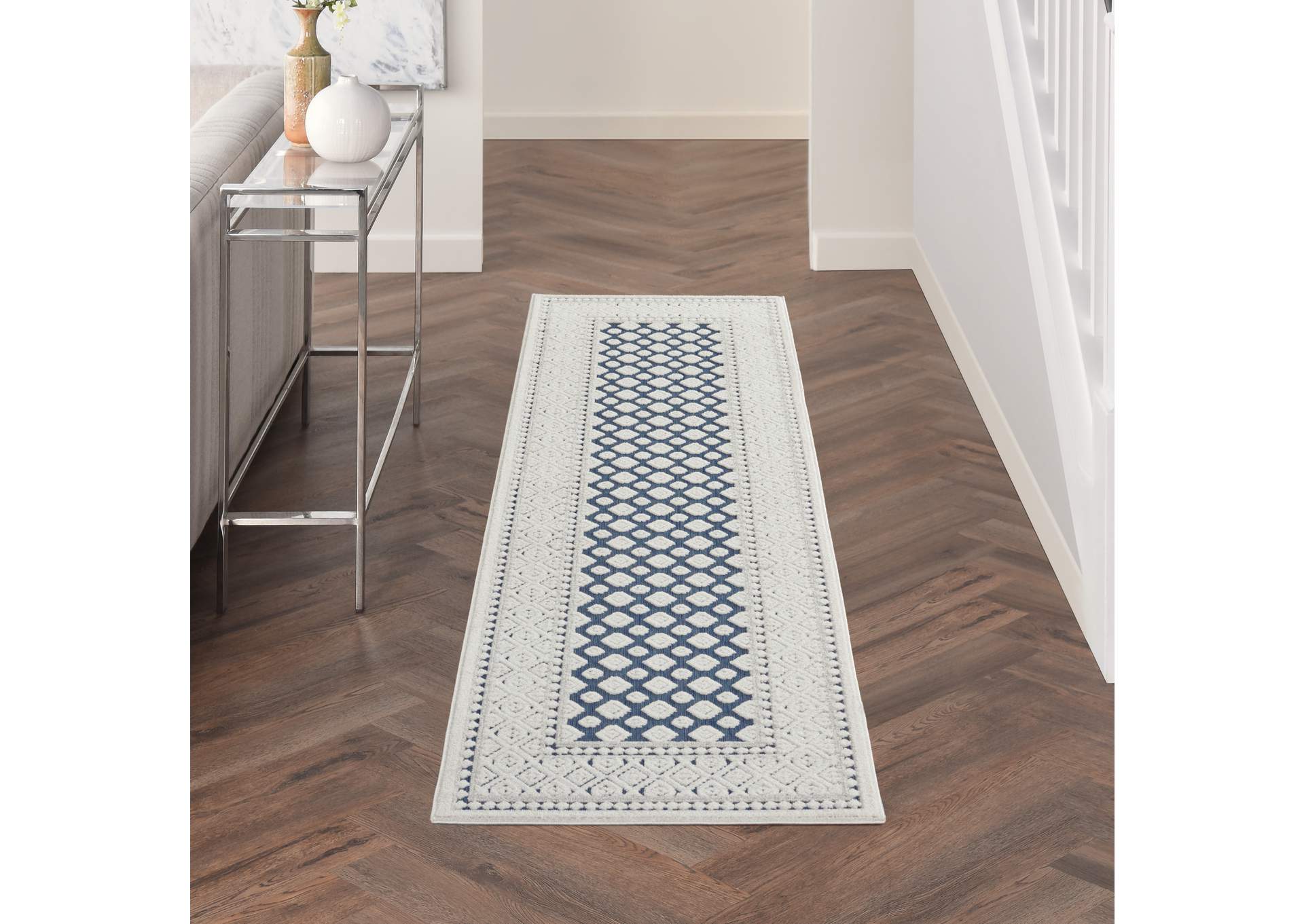Nourison Key Largo 10' Runner Blue Area Rug,Nourison