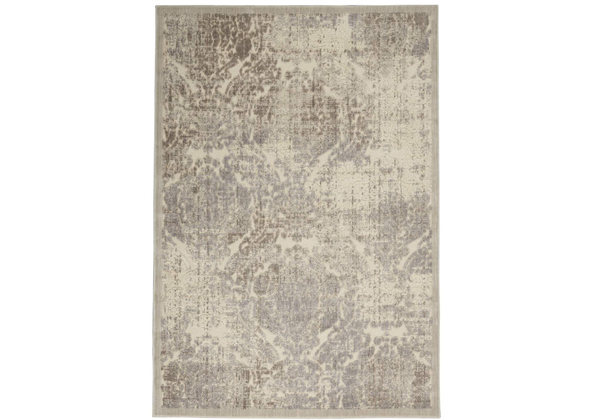 Nourison Graphic Illusions GIL09 White 4'x6' Area Rug,Nourison