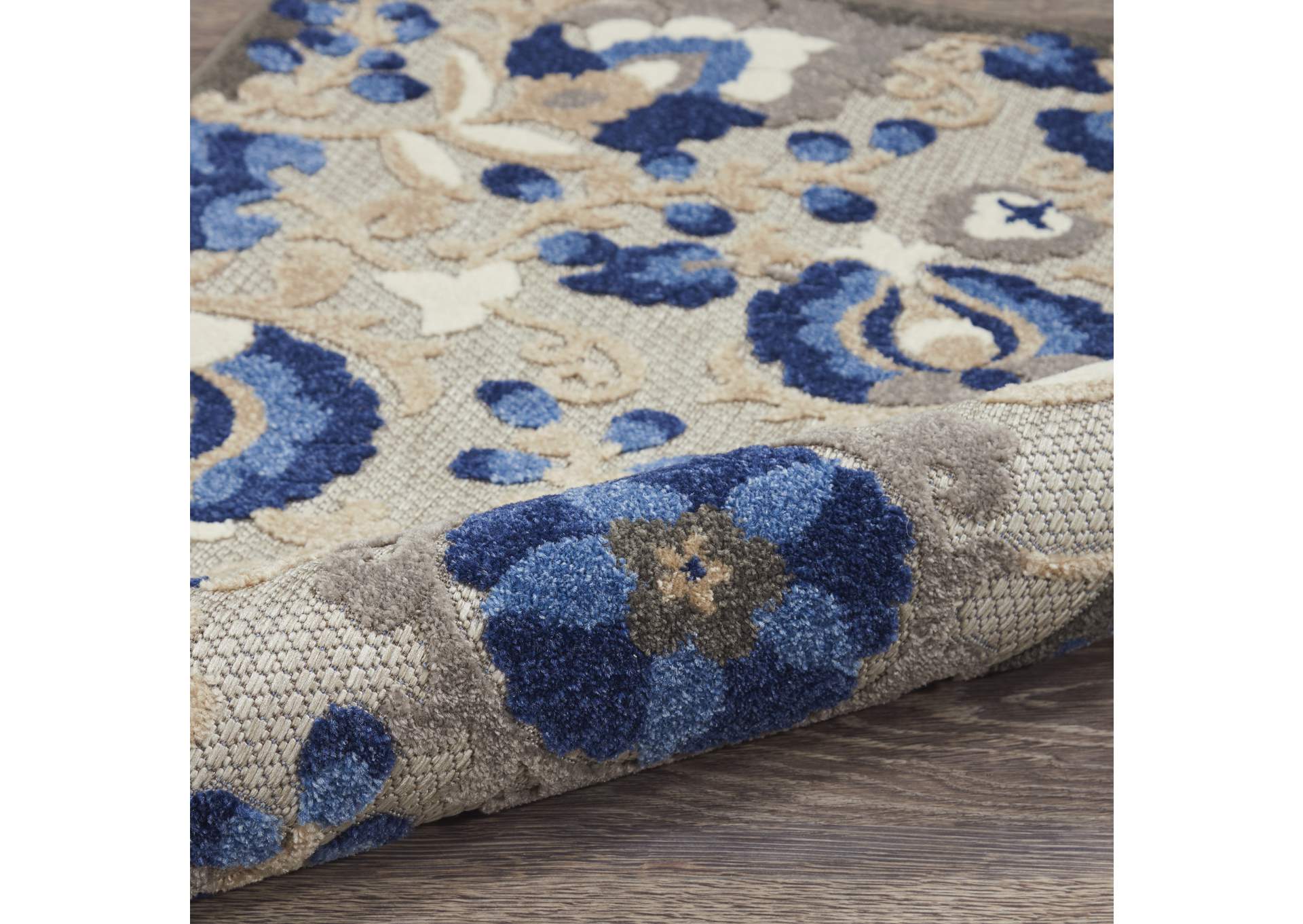 Nourison Aloha 4'x6' Blue Patio Area Rug,Nourison