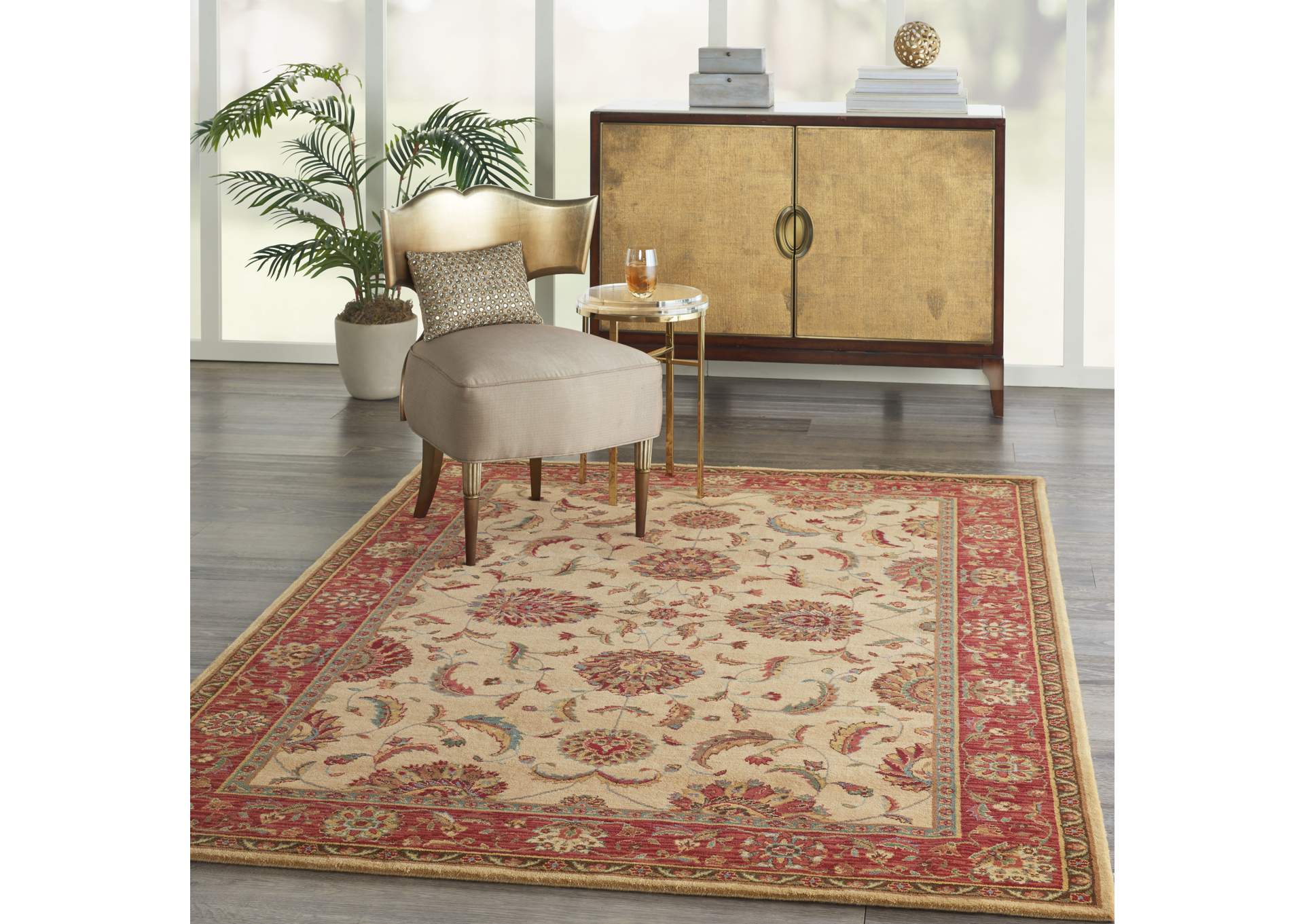 Nourison Living Treasures LI04 Beige Multicolor 5'x8' Area Rug,Nourison