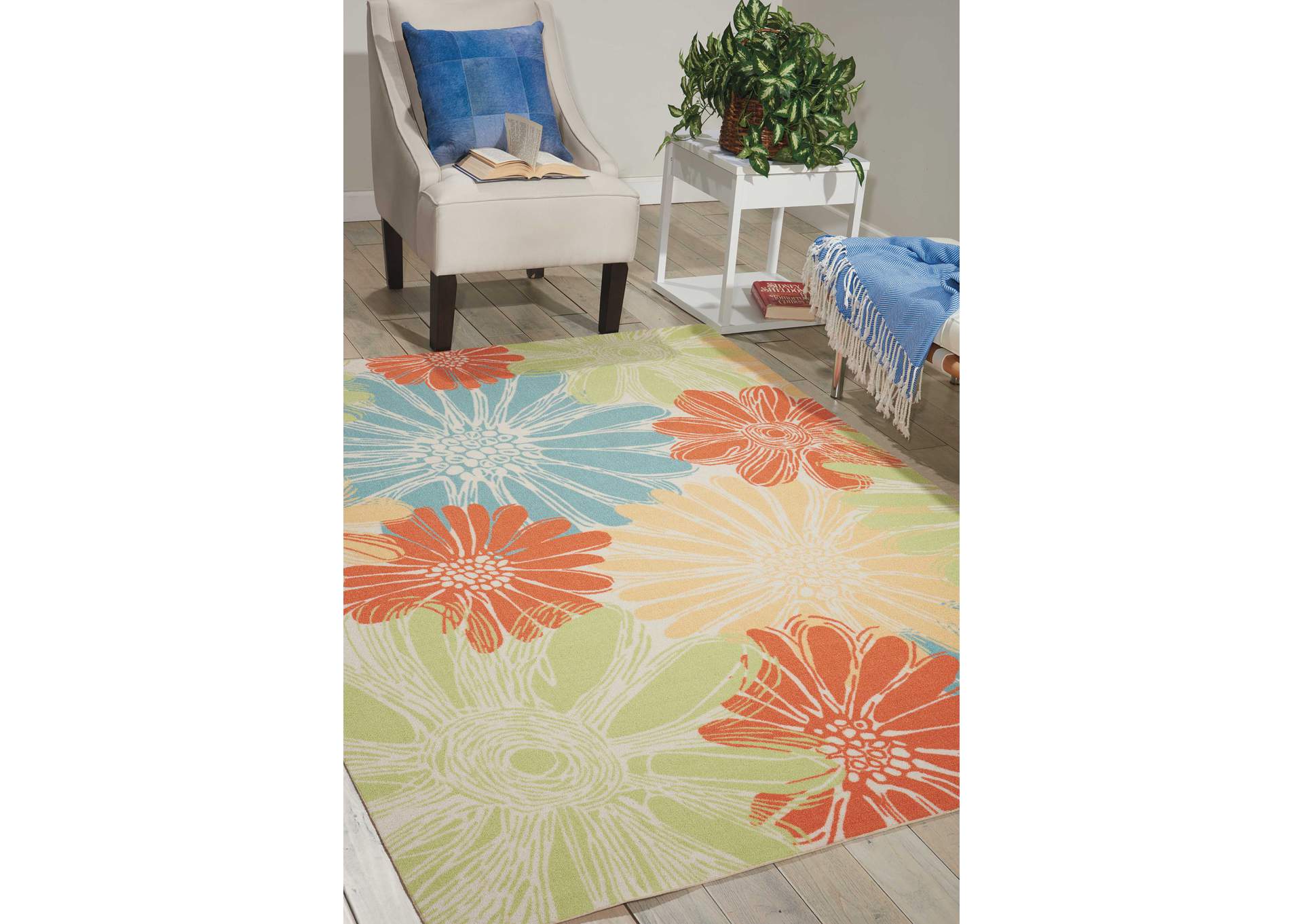 Nourison Home & Garden RS022 Multicolor 8'x11' Rug,Nourison