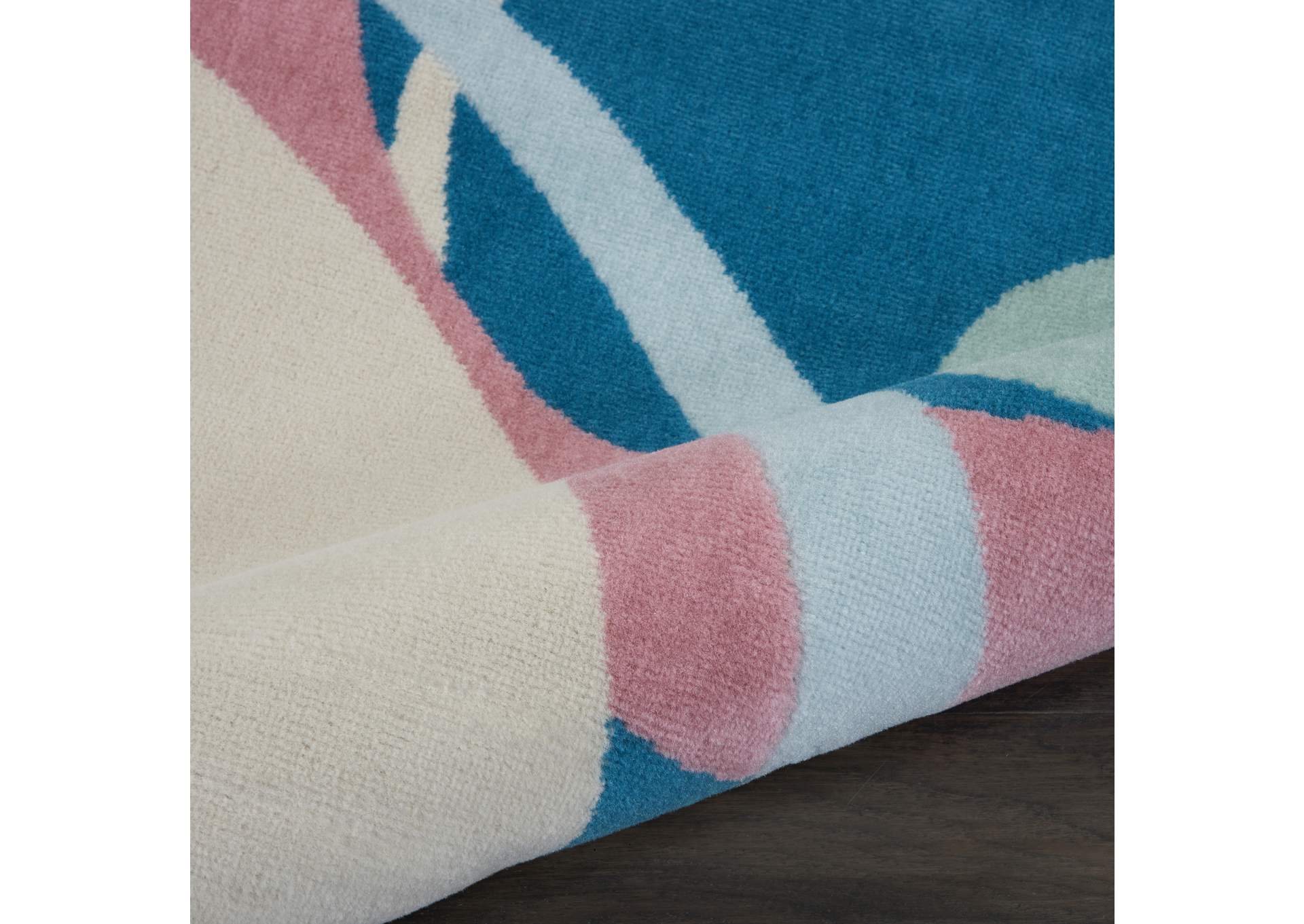 Nourison Grafix GRF21 Blue and Pink 8'x10' Large Rug,Nourison