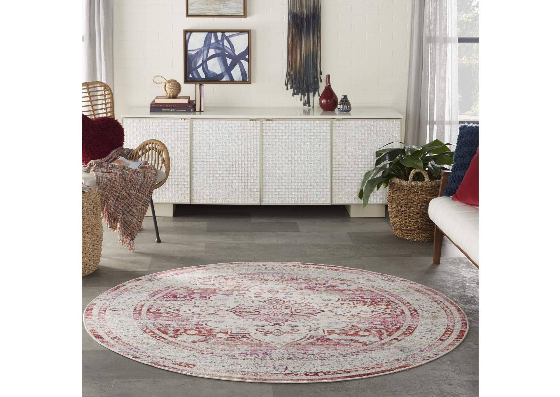 Nourison Vintage Kashan 6' Round Area Rug,Nourison