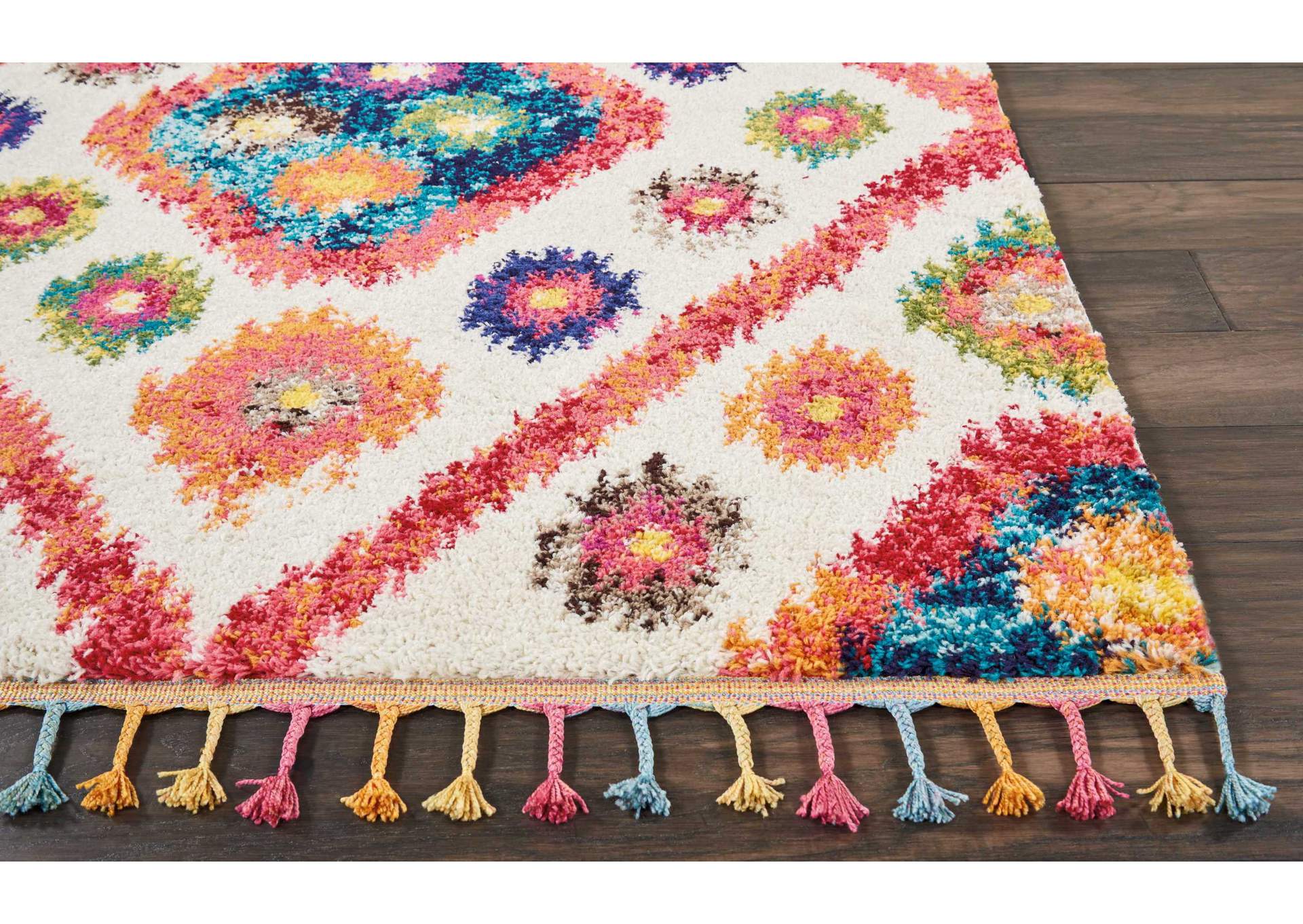 Nourison Nomad NMD03 White Multicolor 9'x12' Oversized Rug,Nourison