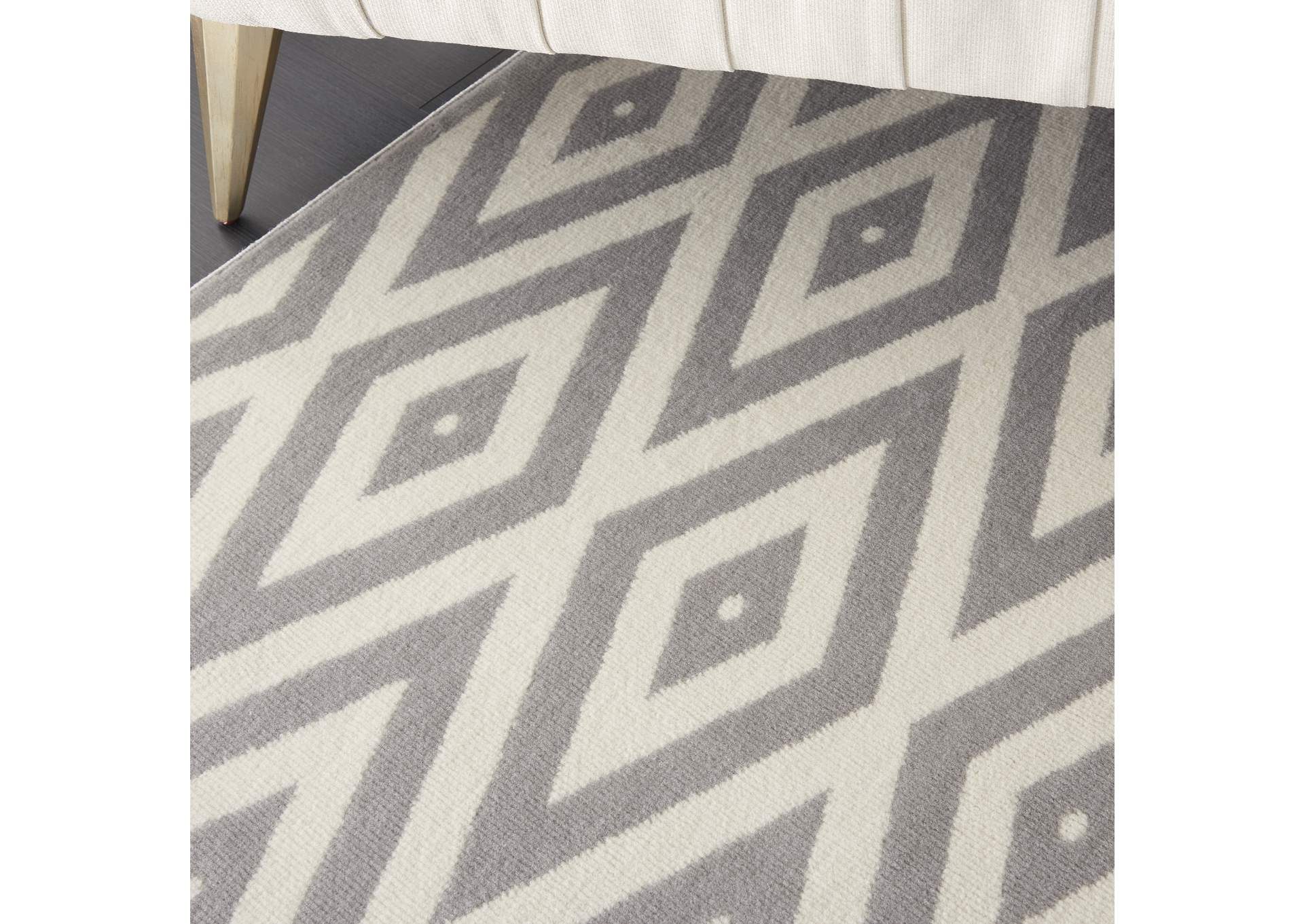 Nourison Grafix GRF18 Grey and White 8'x10' Large Rug,Nourison