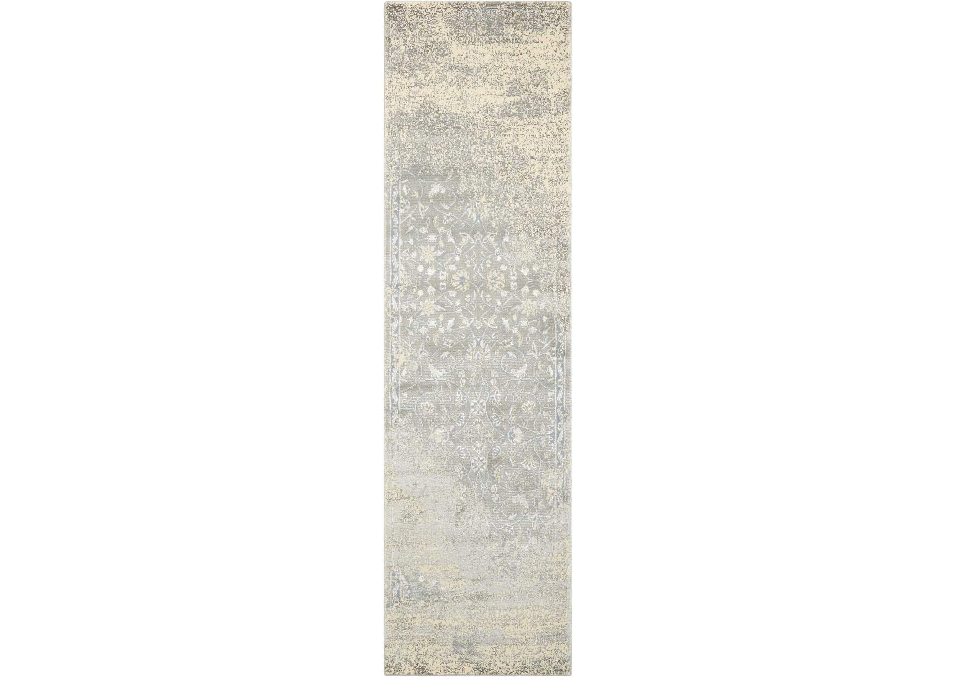 Nourison Luminance LUM10 Grey 8' Runner Hallway Rug,Nourison