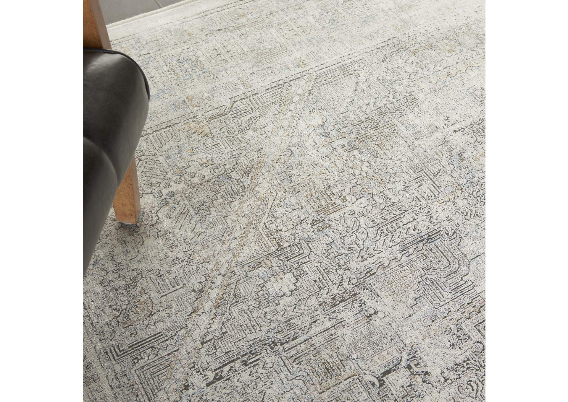 Nourison Starry Nights 9' x 12' Cream and Grey Vintage Area Rug,Nourison