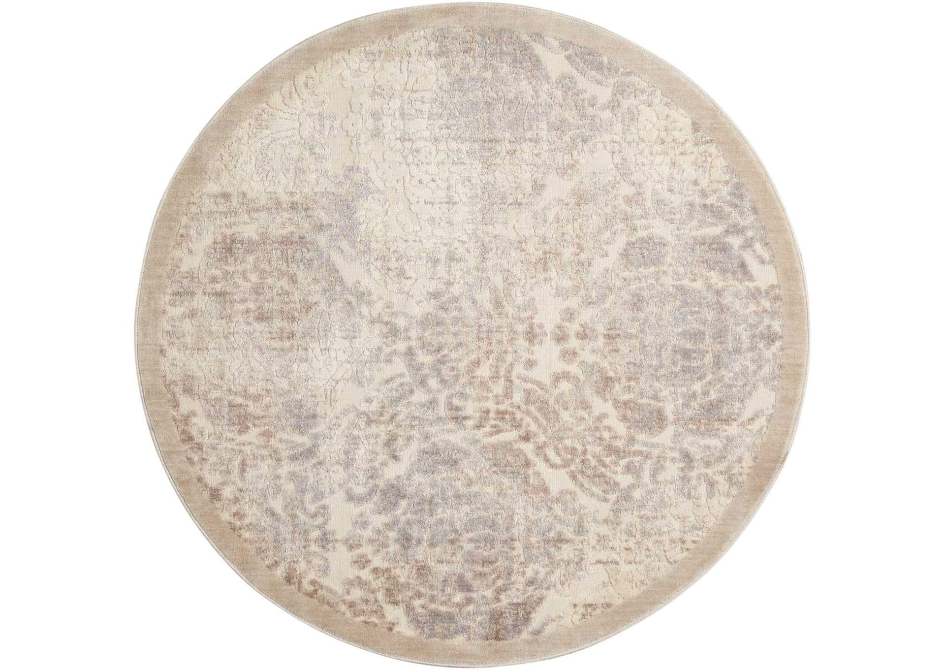 Nourison Graphic Illusions GIL09 White 8' Round Rug,Nourison