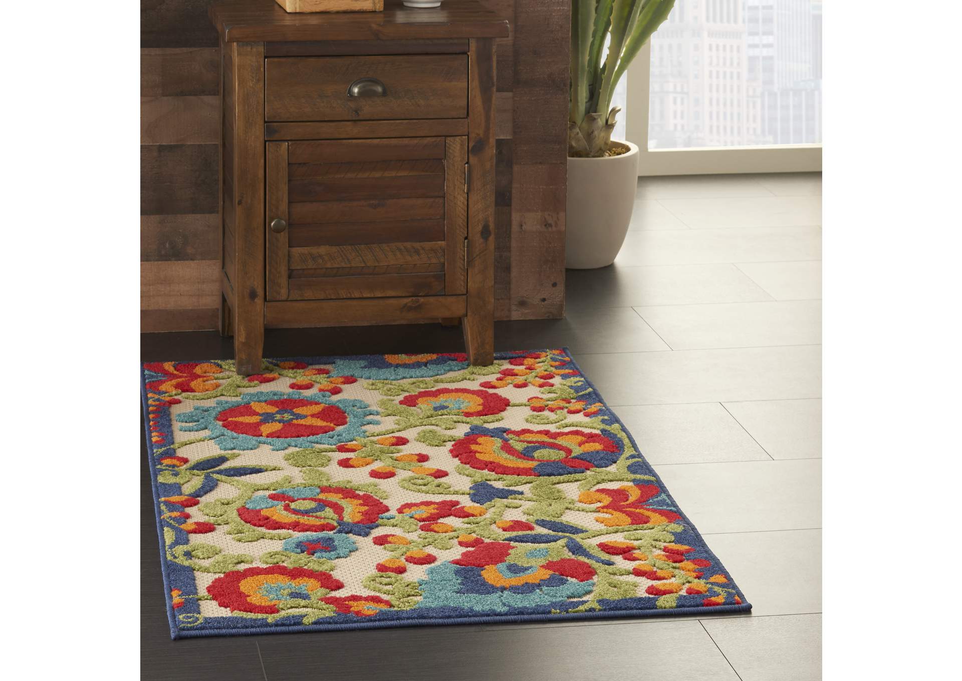 Nourison Aloha ALH17 Multicolor 3'x4' Indoor-outdoor Area Rug,Nourison