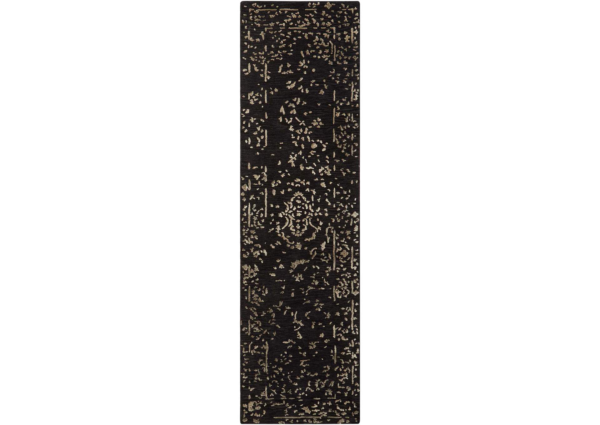 Nourison Opaline OPA03 Black 8' Runner Hallway Rug,Nourison