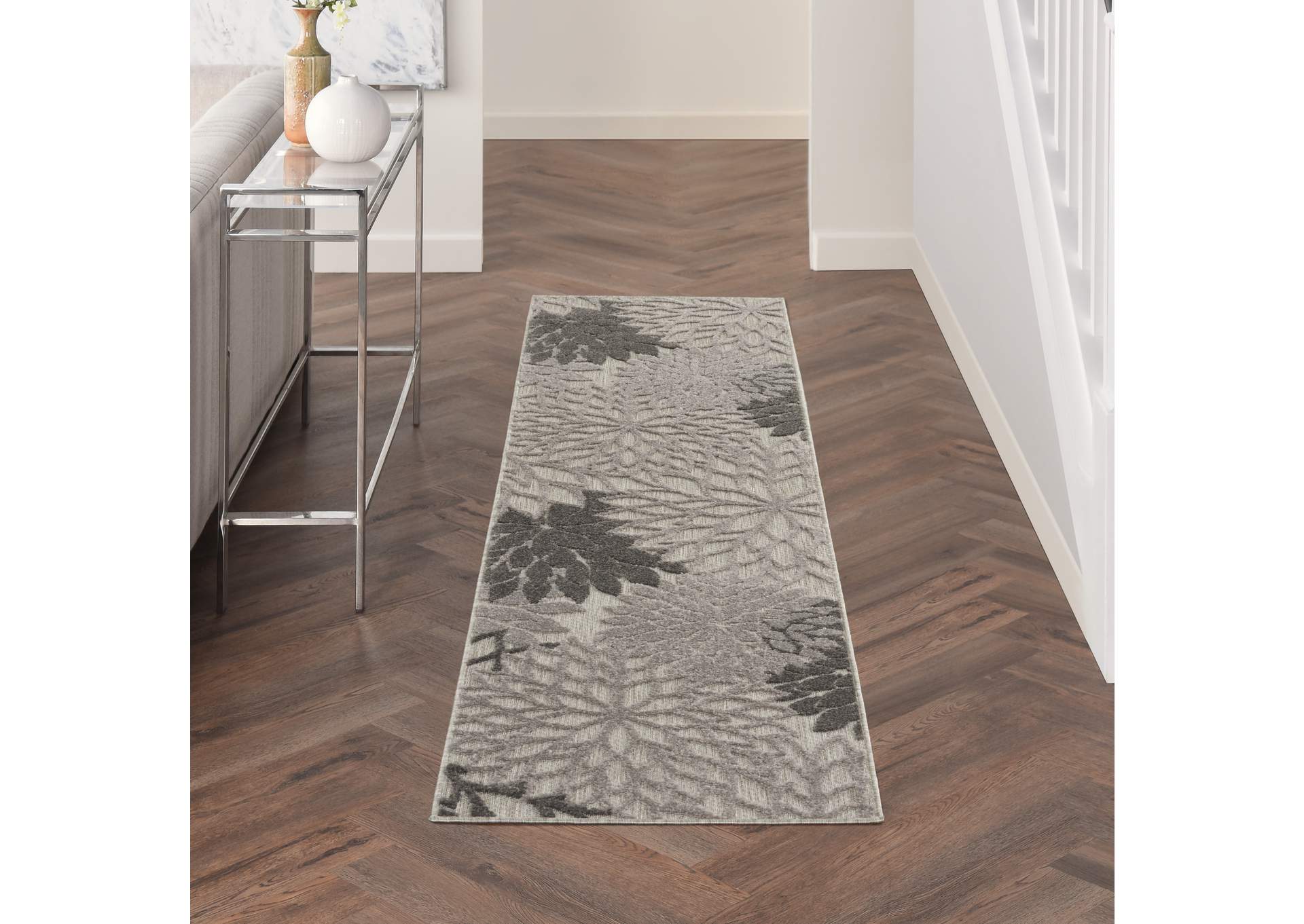 Nourison Aloha 2'x6' Silver Grey Area Rug,Nourison
