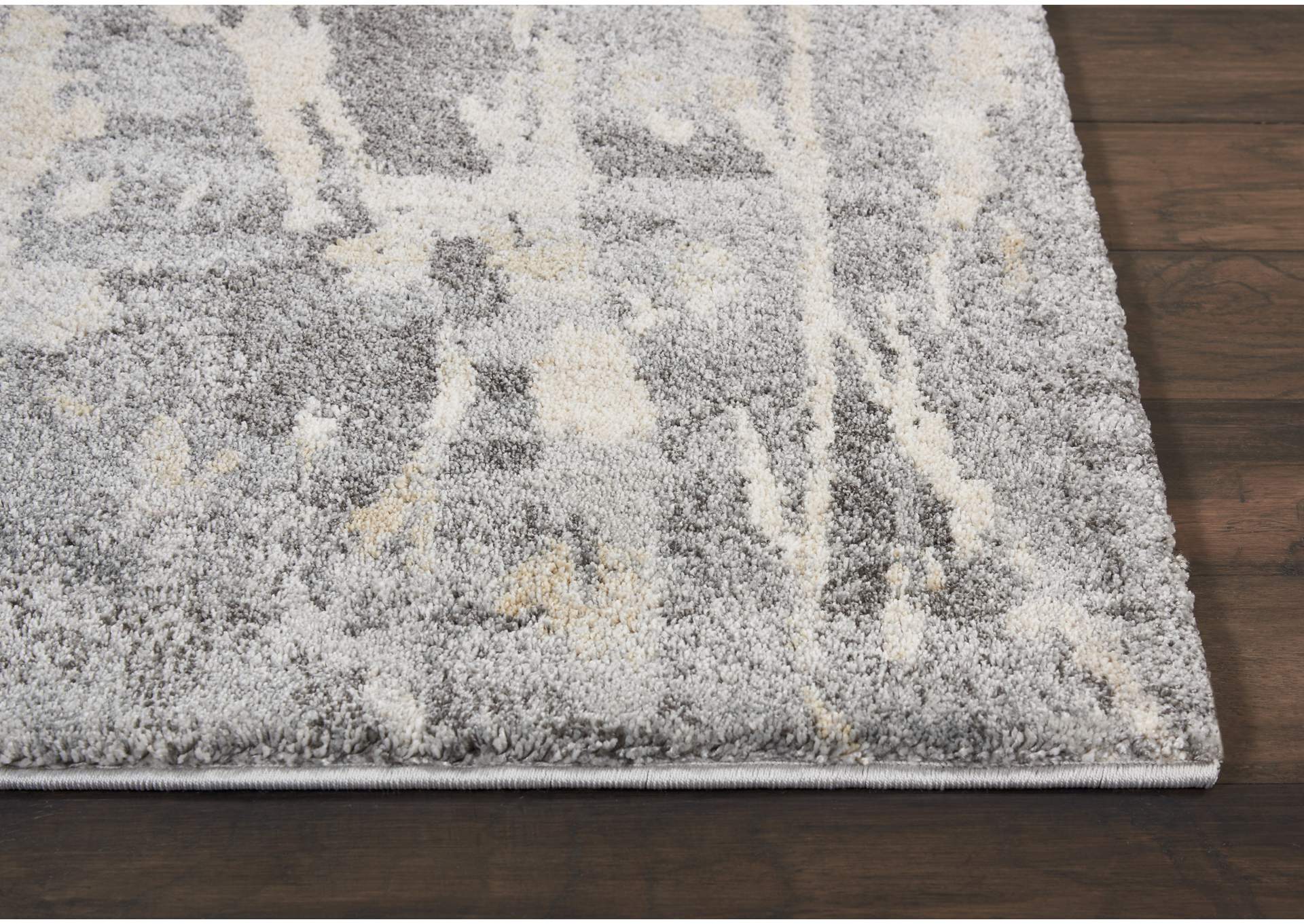 Nourison Fusion FSS10 Beige and Grey 5'x7' Modern Area Rug,Nourison