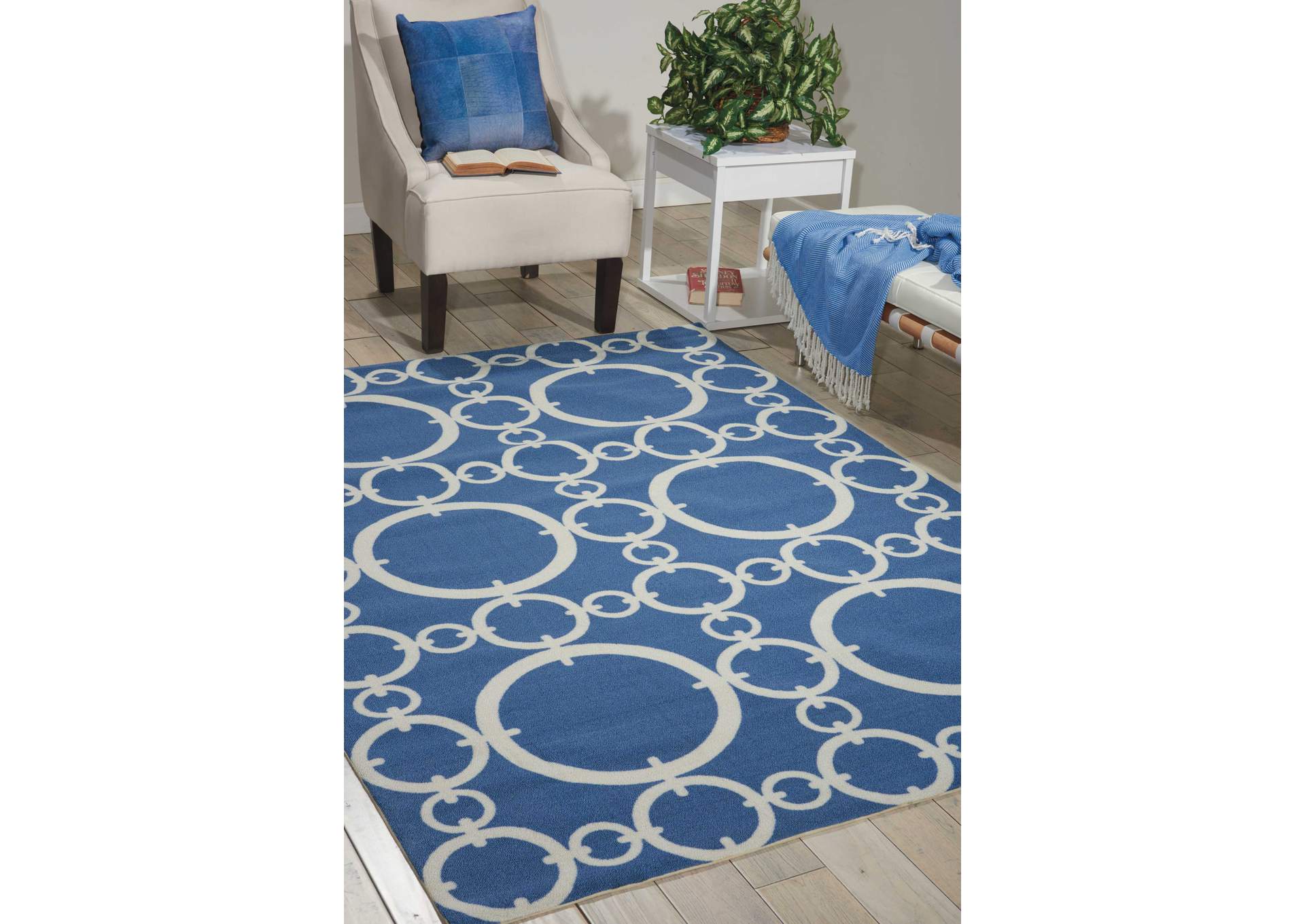 Waverly Sun N Shade SND02 Dark Blue 8'x11' Rug,Nourison