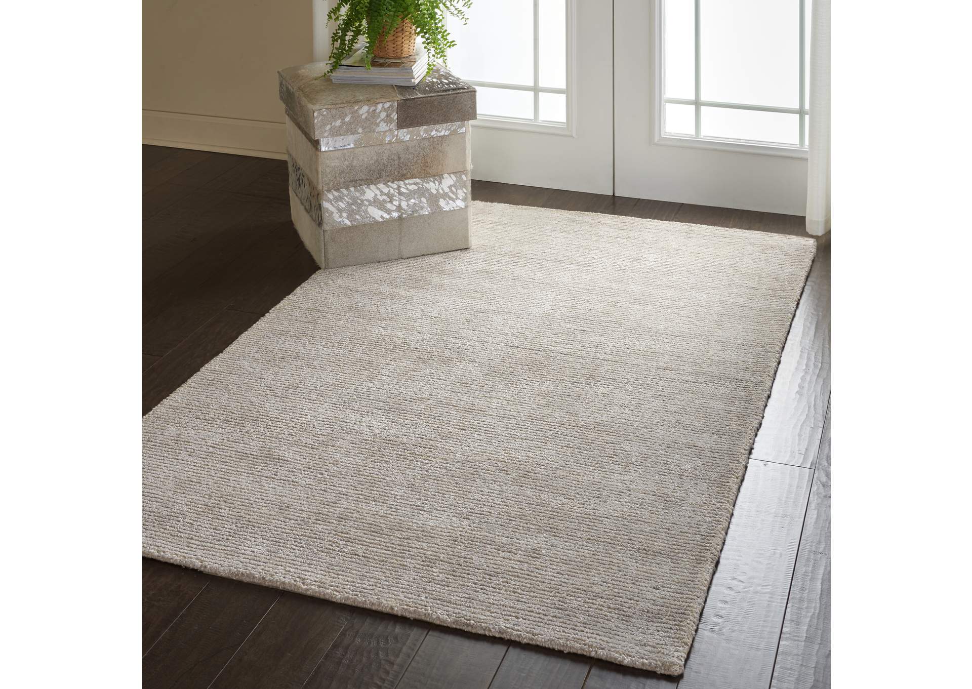 Nourison Weston WES01 Beige 4'x6' Contemporary Area Rug,Nourison