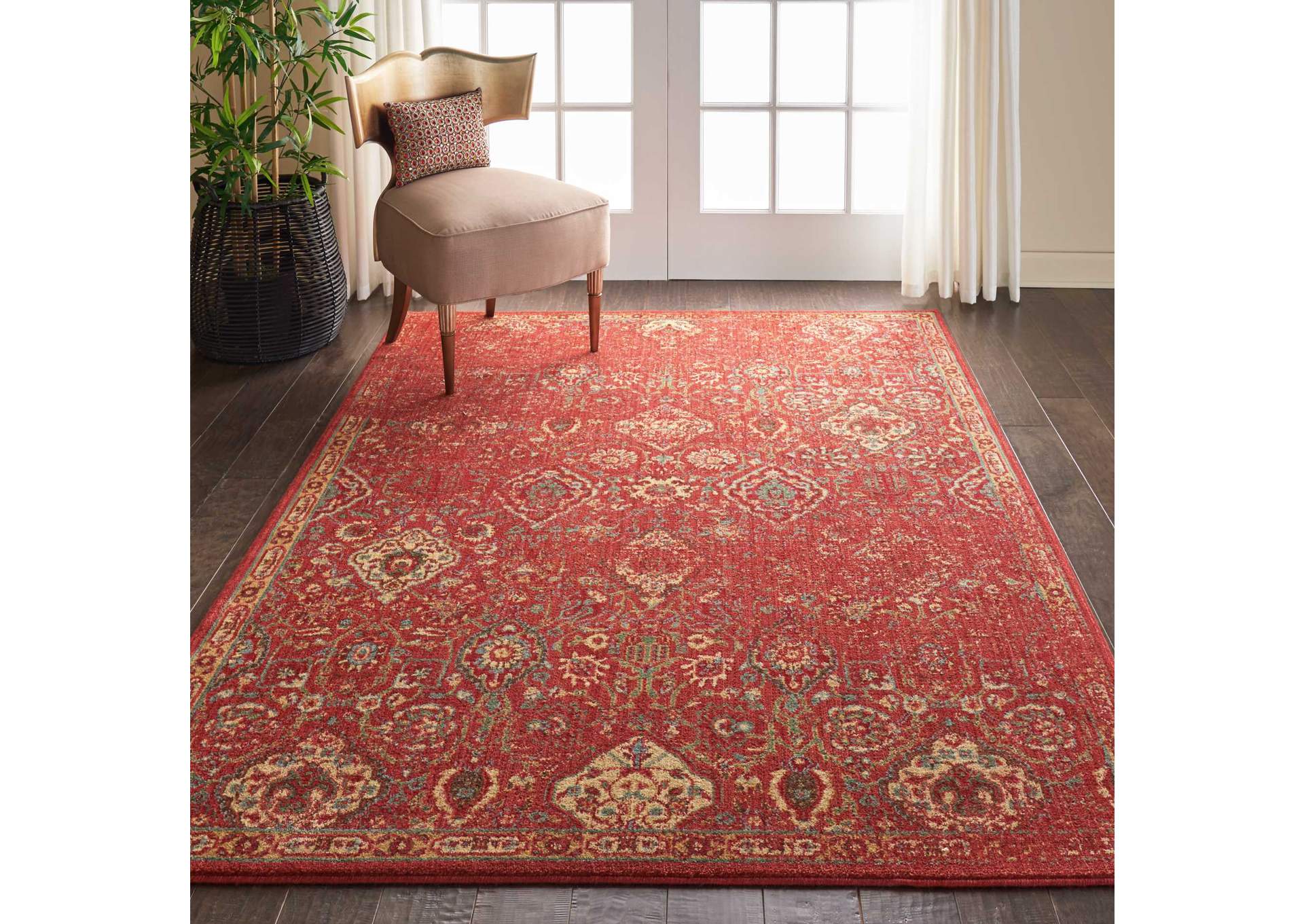 Nourison Somerset ST90 Red 4'x6' Oriental Area Rug,Nourison
