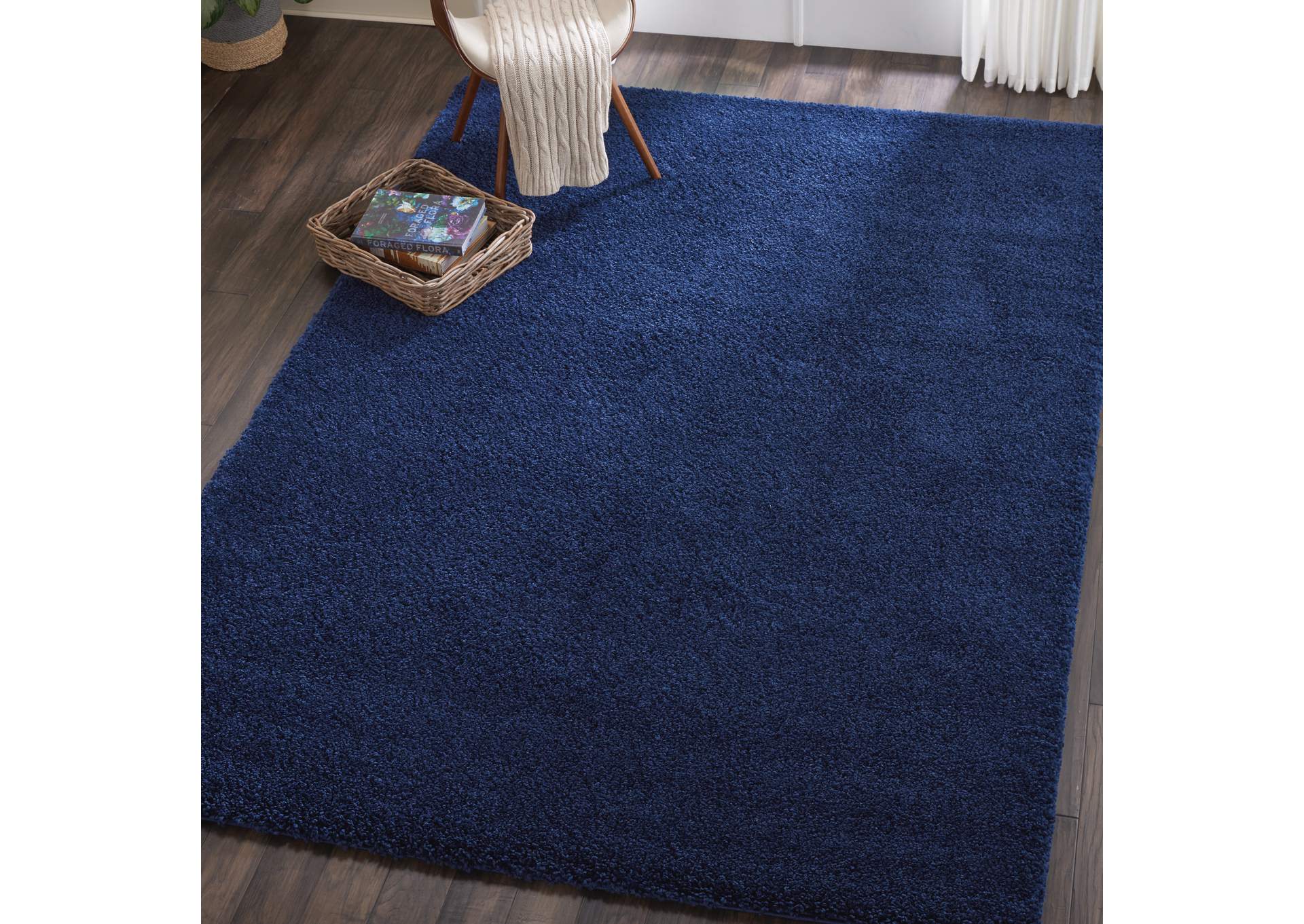 Nourison Malibu Shag MSG01 Dark Blue 7'x10' Large Rug,Nourison