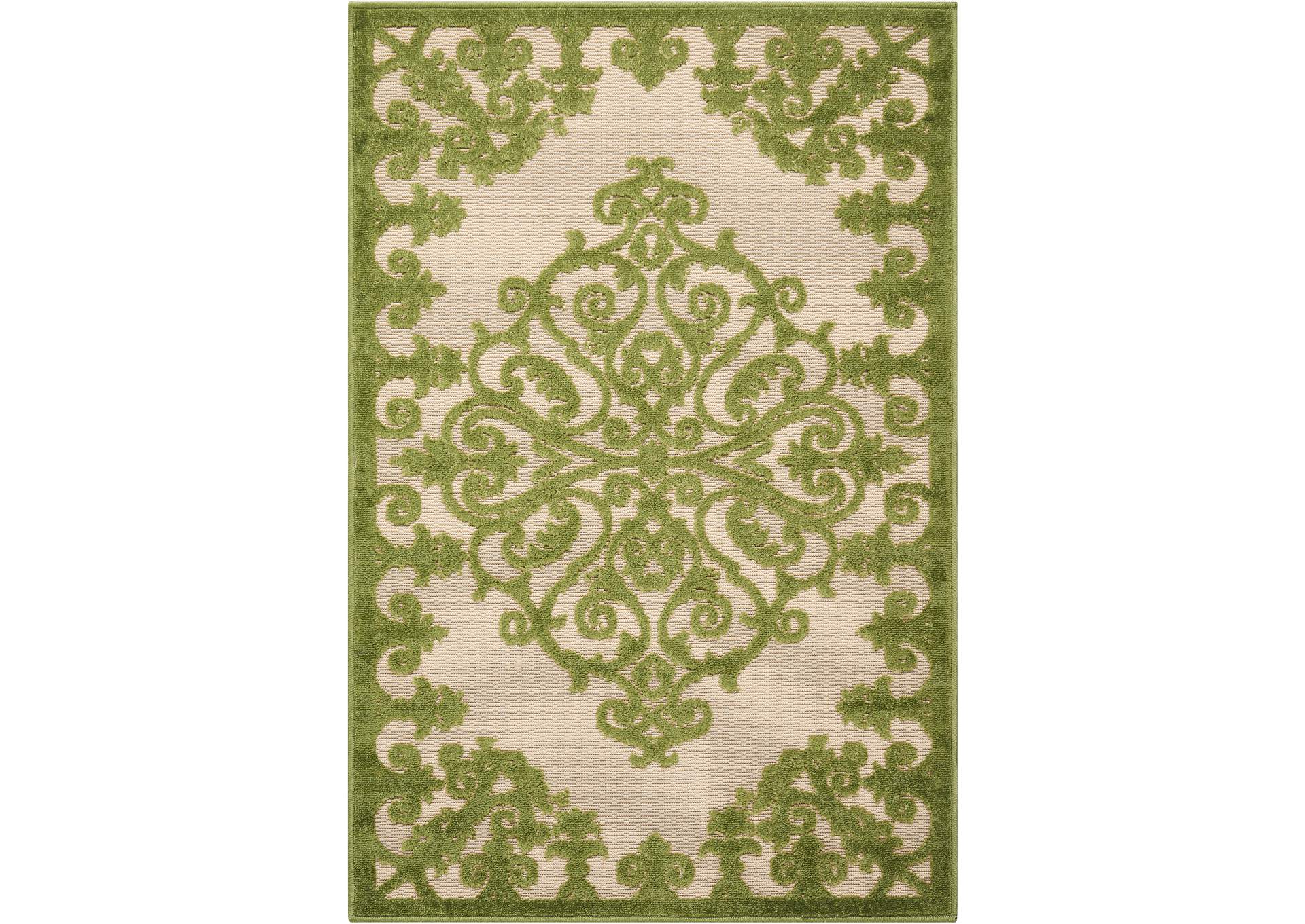 Nourison Aloha ALH12 Green 3'x4' Indoor-outdoor Area Rug,Nourison