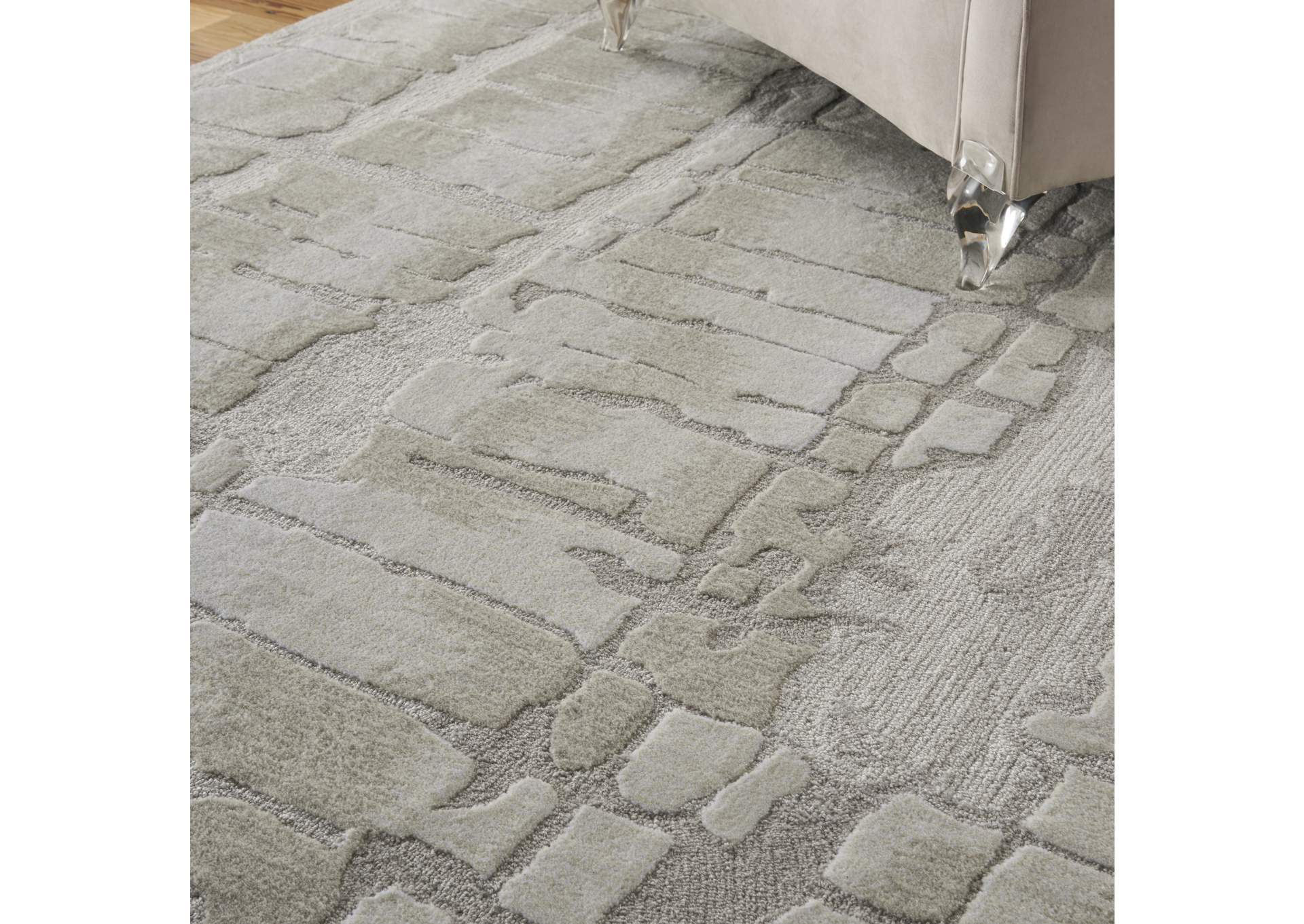 Nourison Symmetry SMM04 Ivory and Beige 5'x8' Area Rug,Nourison