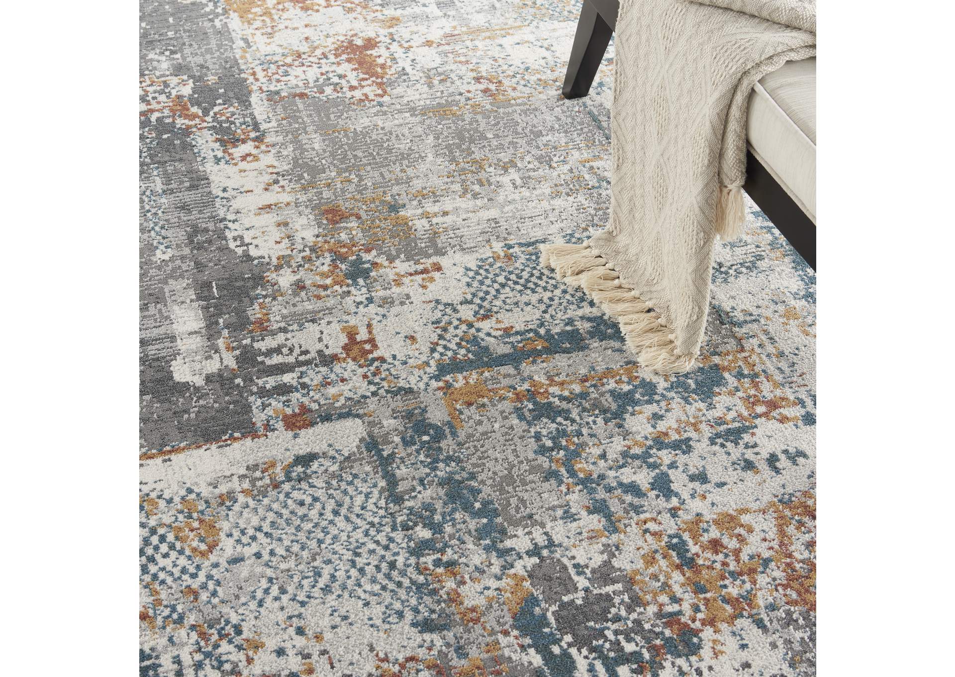 Nourison Tangra 9'x12' Grey Multi Area Rug,Nourison