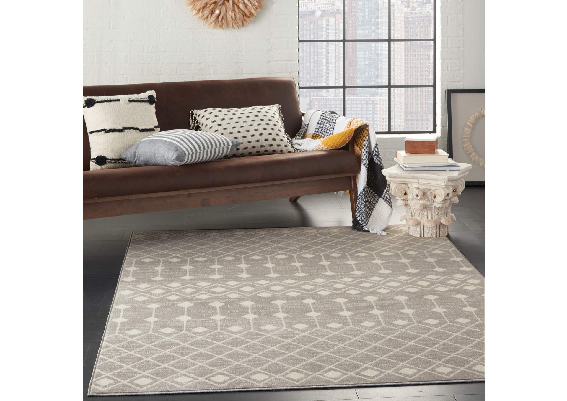 Nourison Grafix 5'x7' Grey Area Rug,Nourison