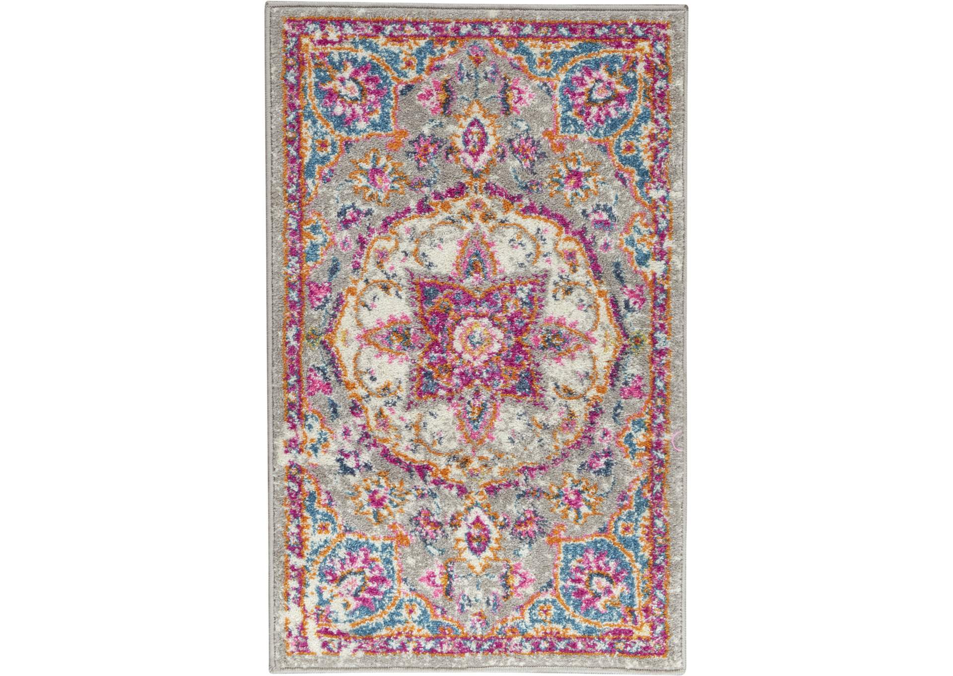Nourison Passion Bohemian Grey Multi Colored Area Rug,Nourison