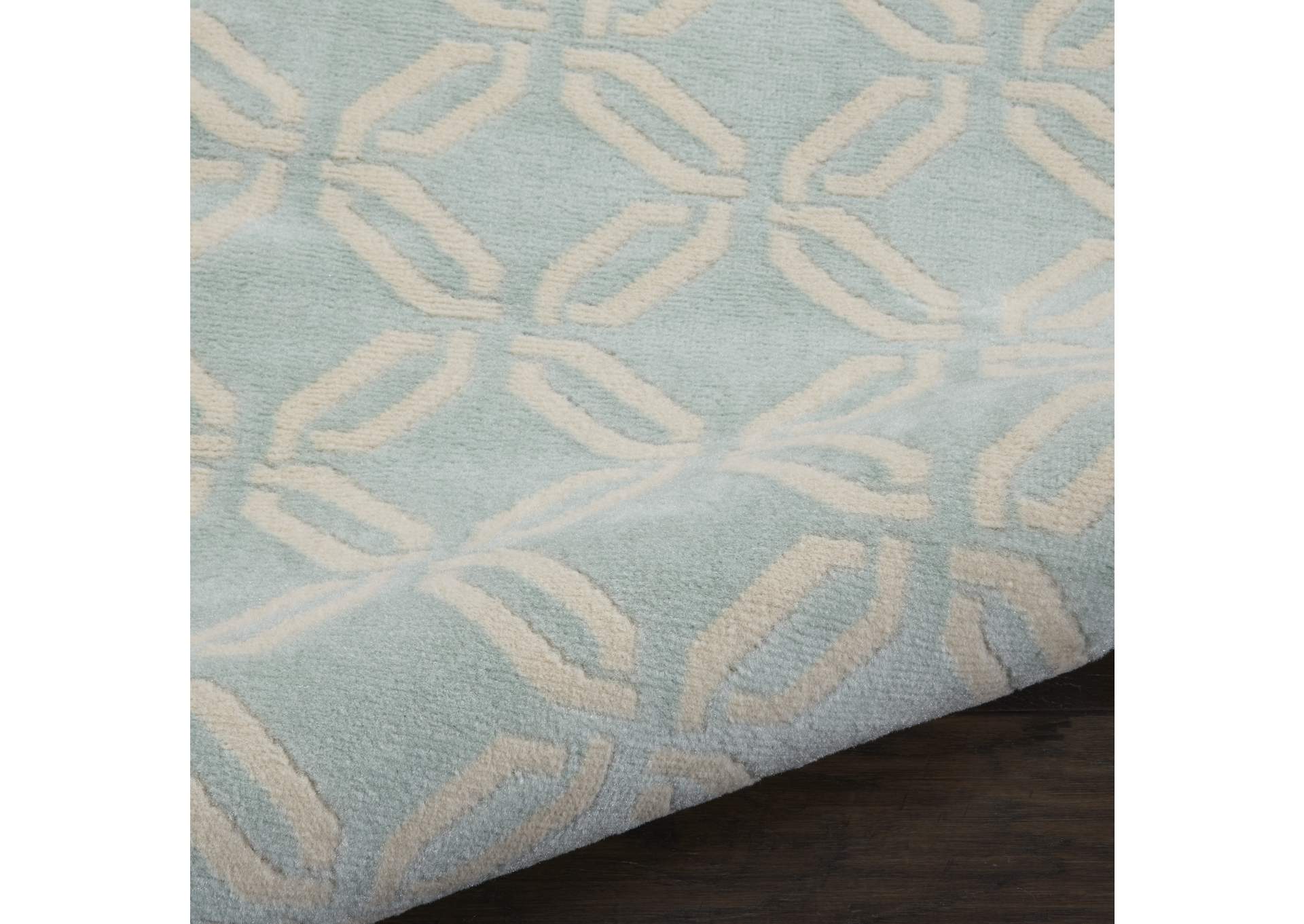 Nourison Jubilant JUB17 Aqua 7' Runner Low-pile Hallway Rug,Nourison