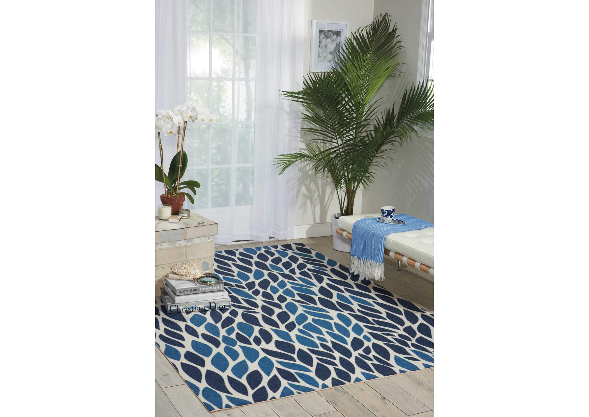 Nourison Home & Garden RS094 Blue 8'x11' Rug,Nourison