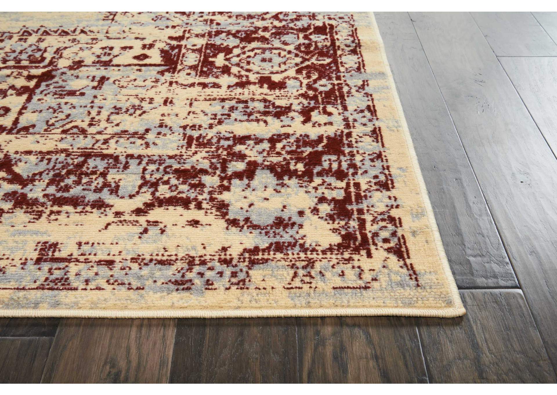Nourison Grafix GRF14 Red and White 8'x10' Large Rug,Nourison