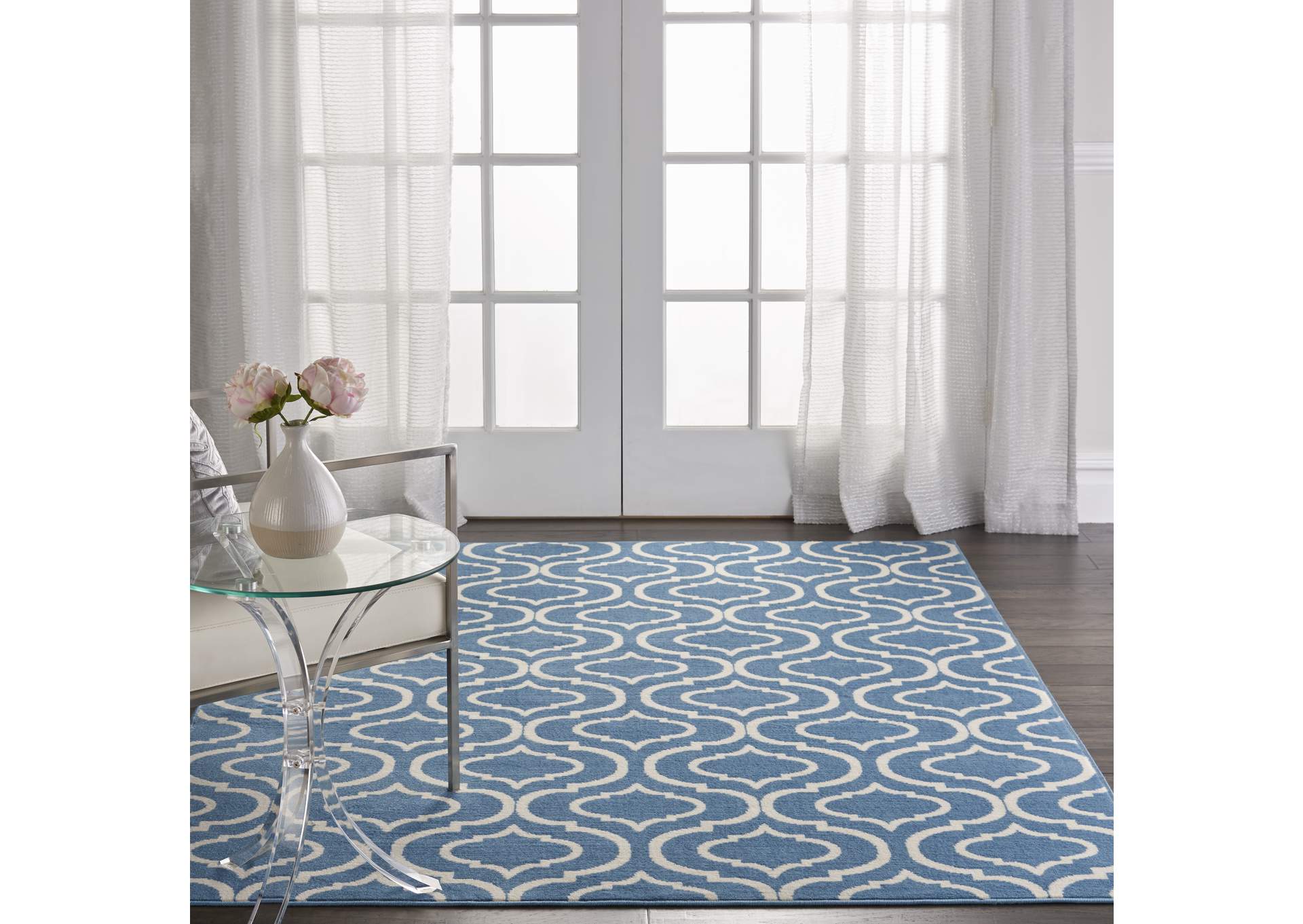 Nourison Jubilant JUB19 Blue 5'x7' Moroccan Area Rug,Nourison